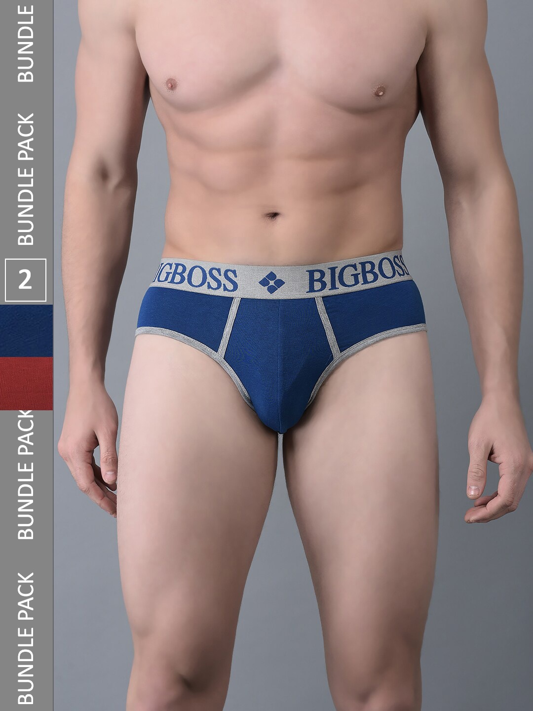 

Dollar Bigboss Men Solid Pack of 2 Shuffle Intellisoft Cotton Modal Briefs, Assorted