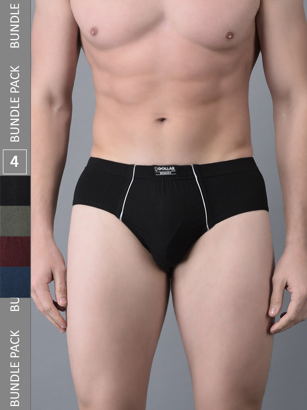 

Dollar Bigboss Men Pack Of 4 Assorted Anti Odor Cotton Basic Briefs MBBR-03-MDSUE-PO2-CO1