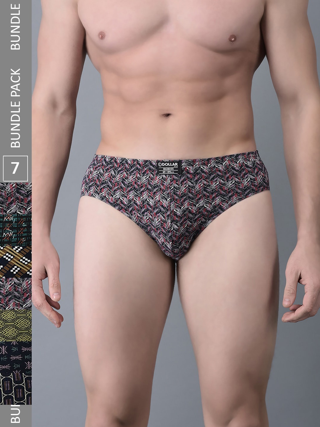 

Dollar Bigboss Men Pack Of 7 Assorted Anti-Odour Cotton Hipster Briefs MBBR-09-CZYBRF-PO7