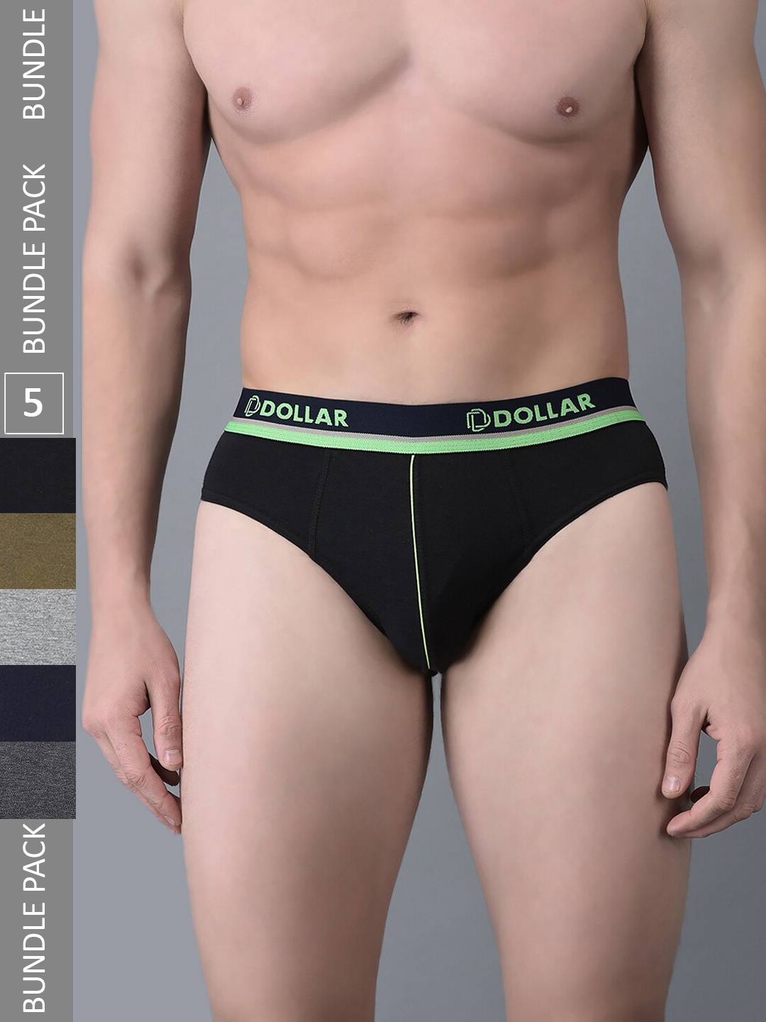 

Dollar Bigboss Men Pack of 5 Super Combed Cotton Brief MBBR-12-GLOBF-PO5, Assorted