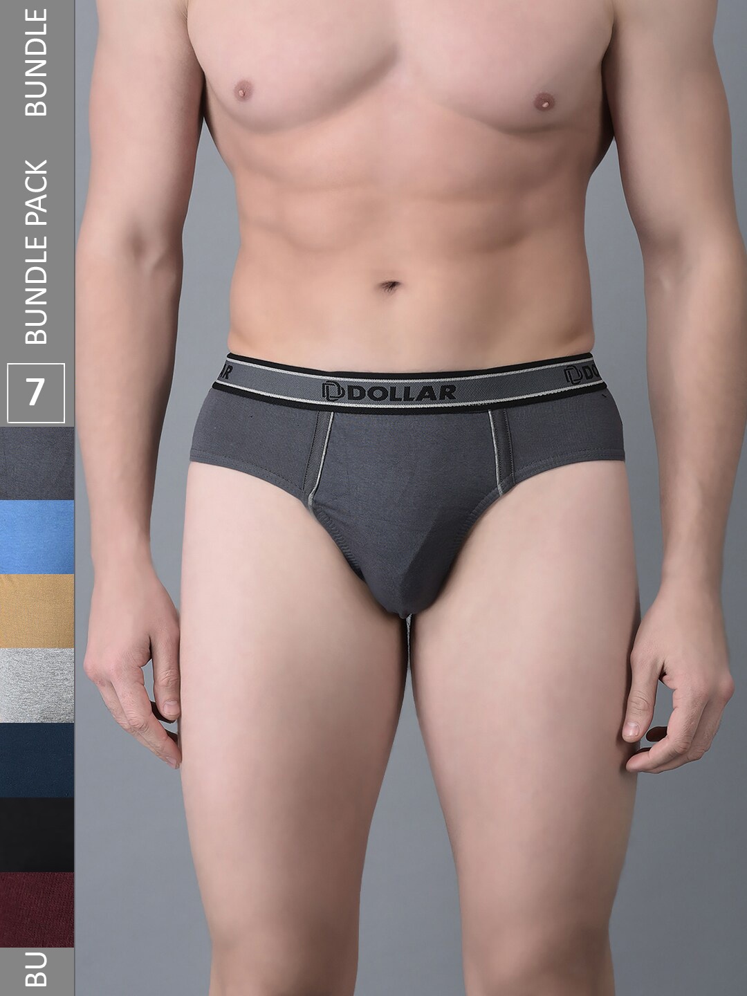 

Dollar Bigboss Men Pack of 7 Anti-Microbial Super Combed Cotton Brief MBBR-04-MDSTE-PO7, Assorted