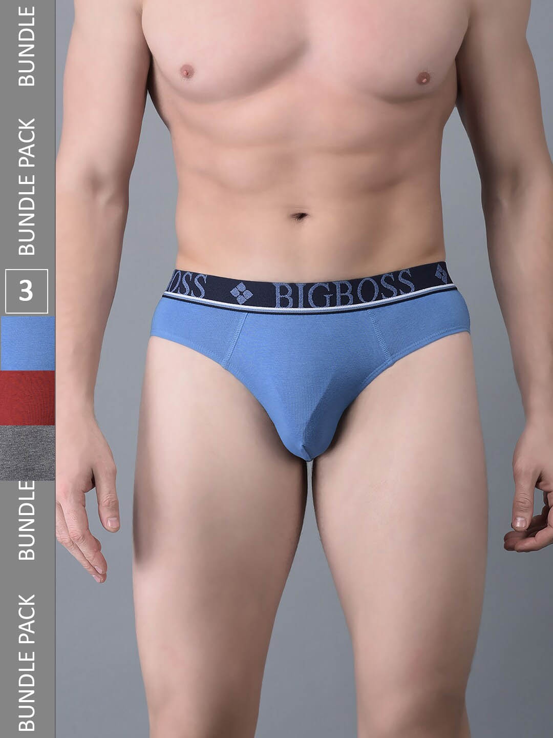 Dollar Bigboss Men Pack Of 3 Anti Microbial Assorted Cotton Briefs MJBR-09-MBLIO-PO3-CO2