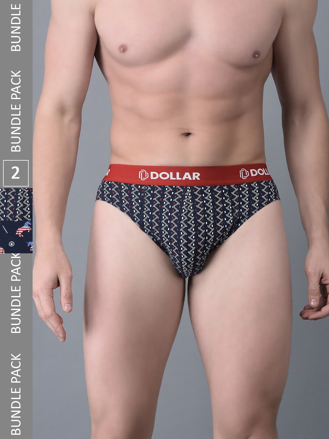

Dollar Bigboss Printed Pack of 2 Combed Cotton Briefs, Assorted