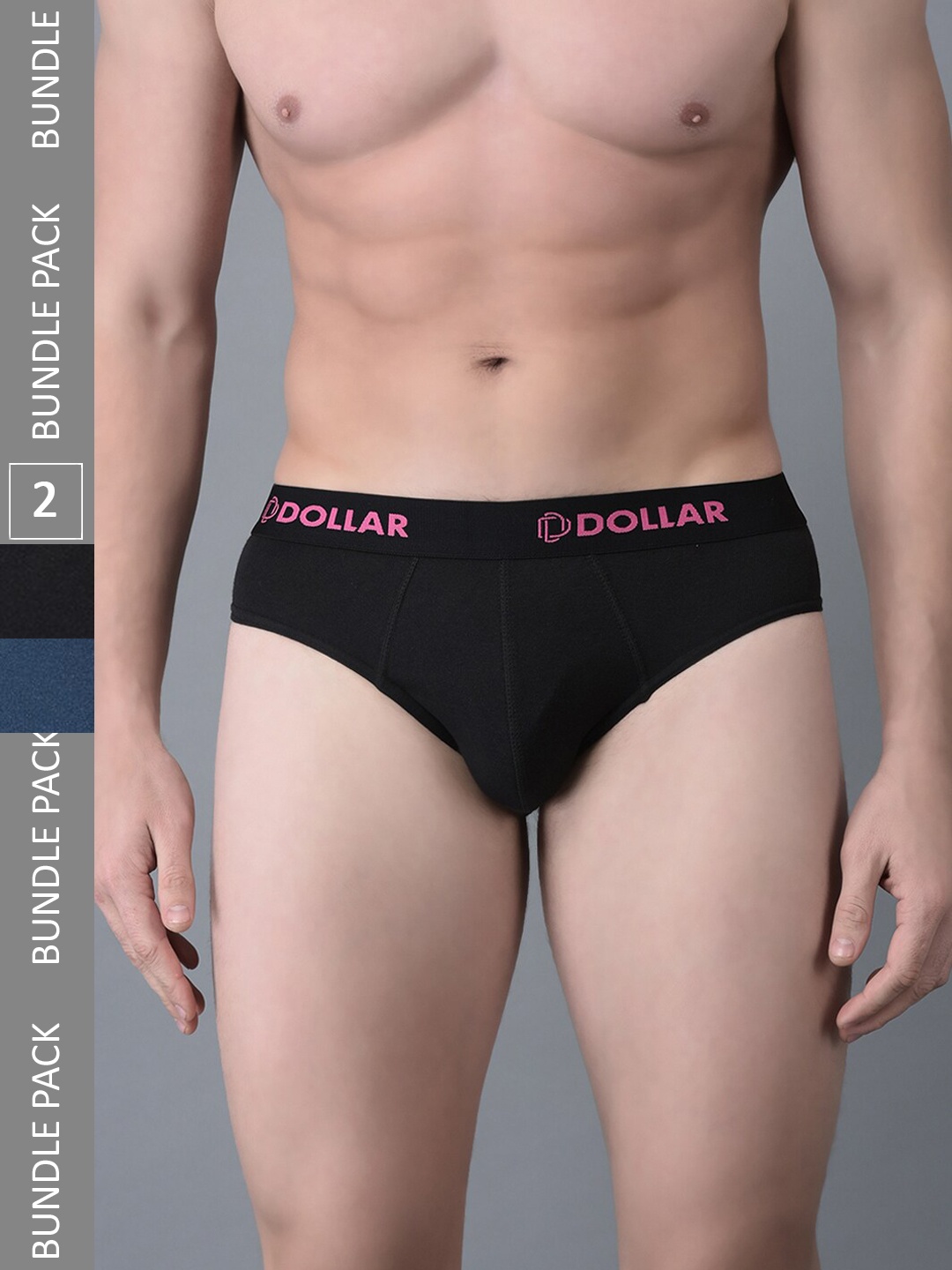 

Dollar Bigboss Men Solid Pack of 2 Cotton Superior Snug Fit Brief, Assorted