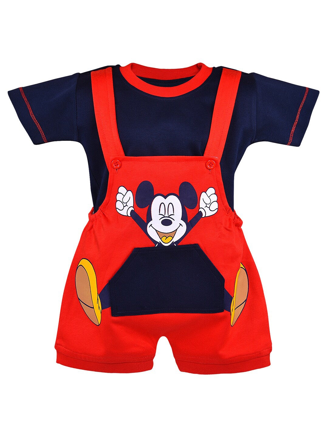 

Wish Karo Boys Cotton Dungaree With T-Shirt, Black