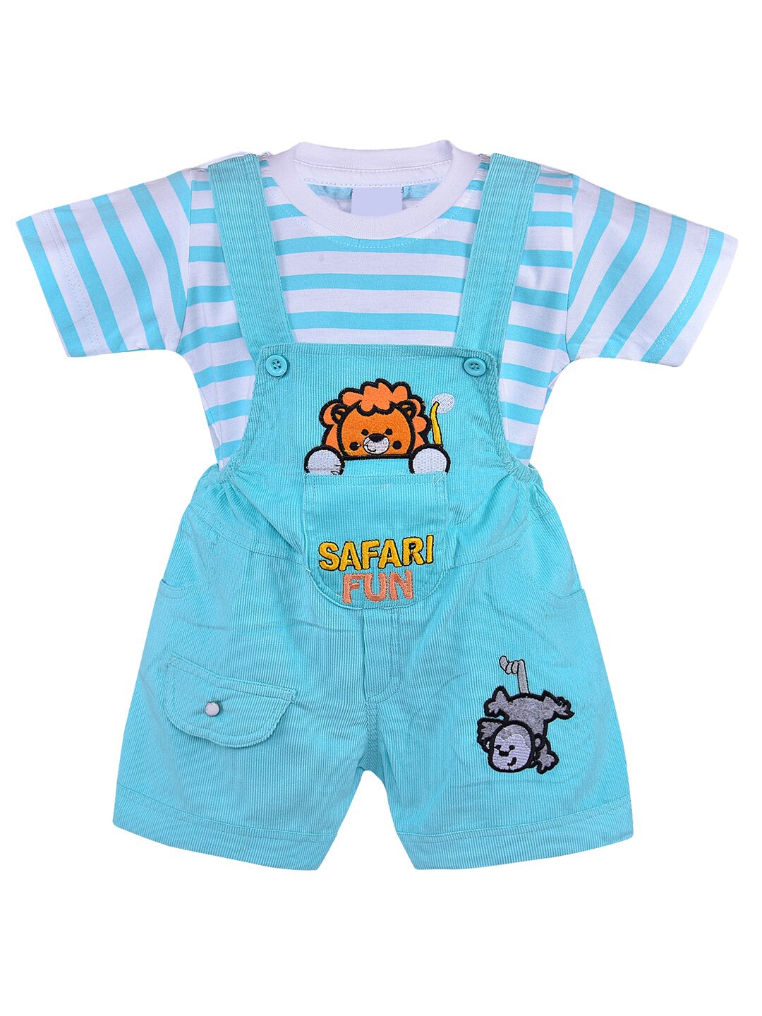 

Wish Karo Boys Embroidered Dungarees & T-shirt, Blue