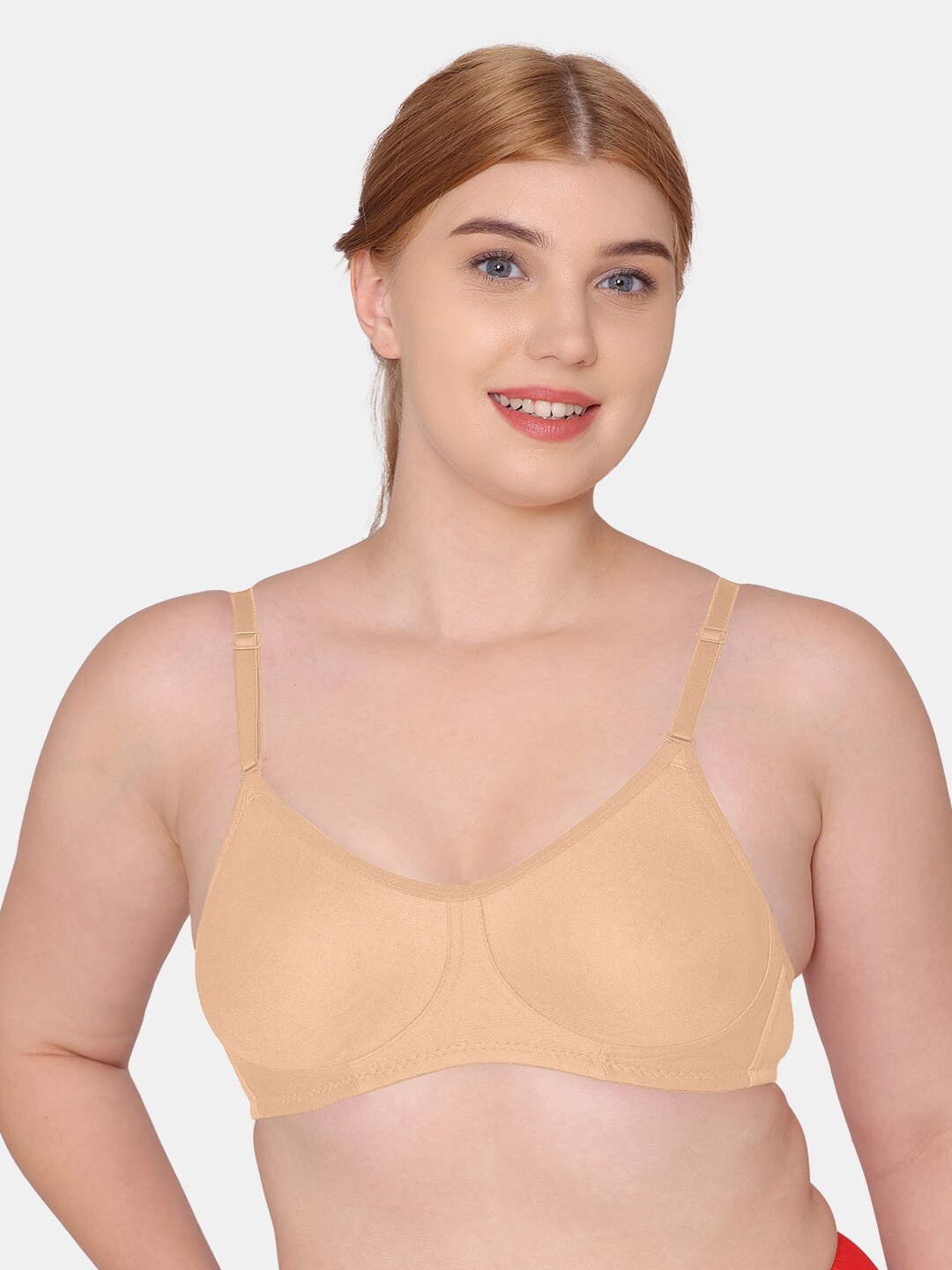 

Tweens Non Padded Full Coverage Cotton T-Shirt Bra, Beige