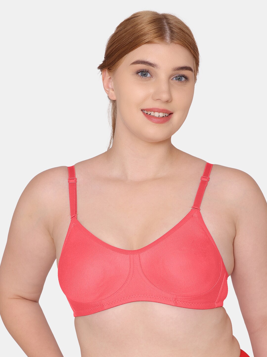 

Tweens Non-Padded Full Coverage Cotton T-shirt Bra, Coral