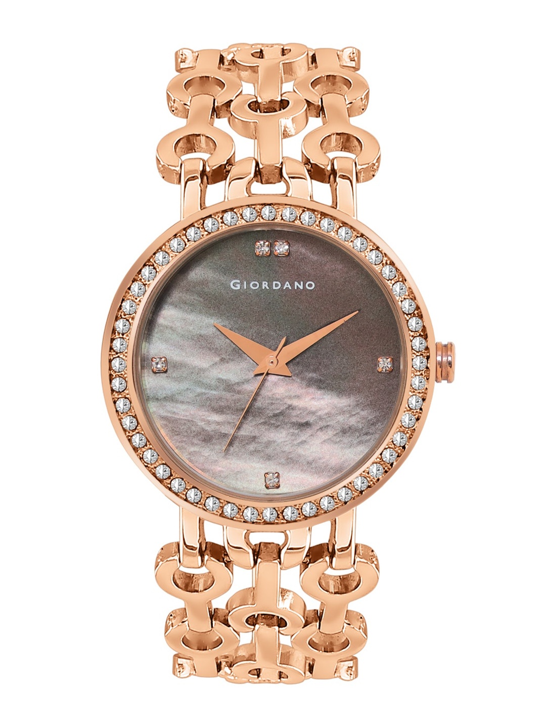 

GIORDANO Women Embellished Dial & Bracelet Style Straps Analogue Watch GD4203-33, Rose gold
