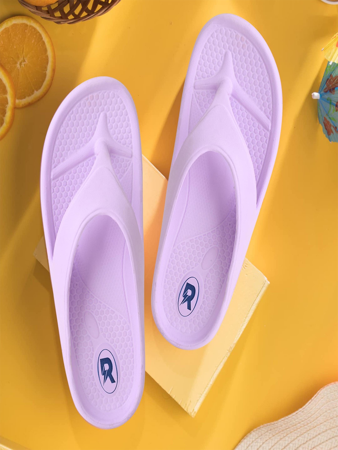 

BEONZA Women Textured Thong Flip-Flops, Lavender