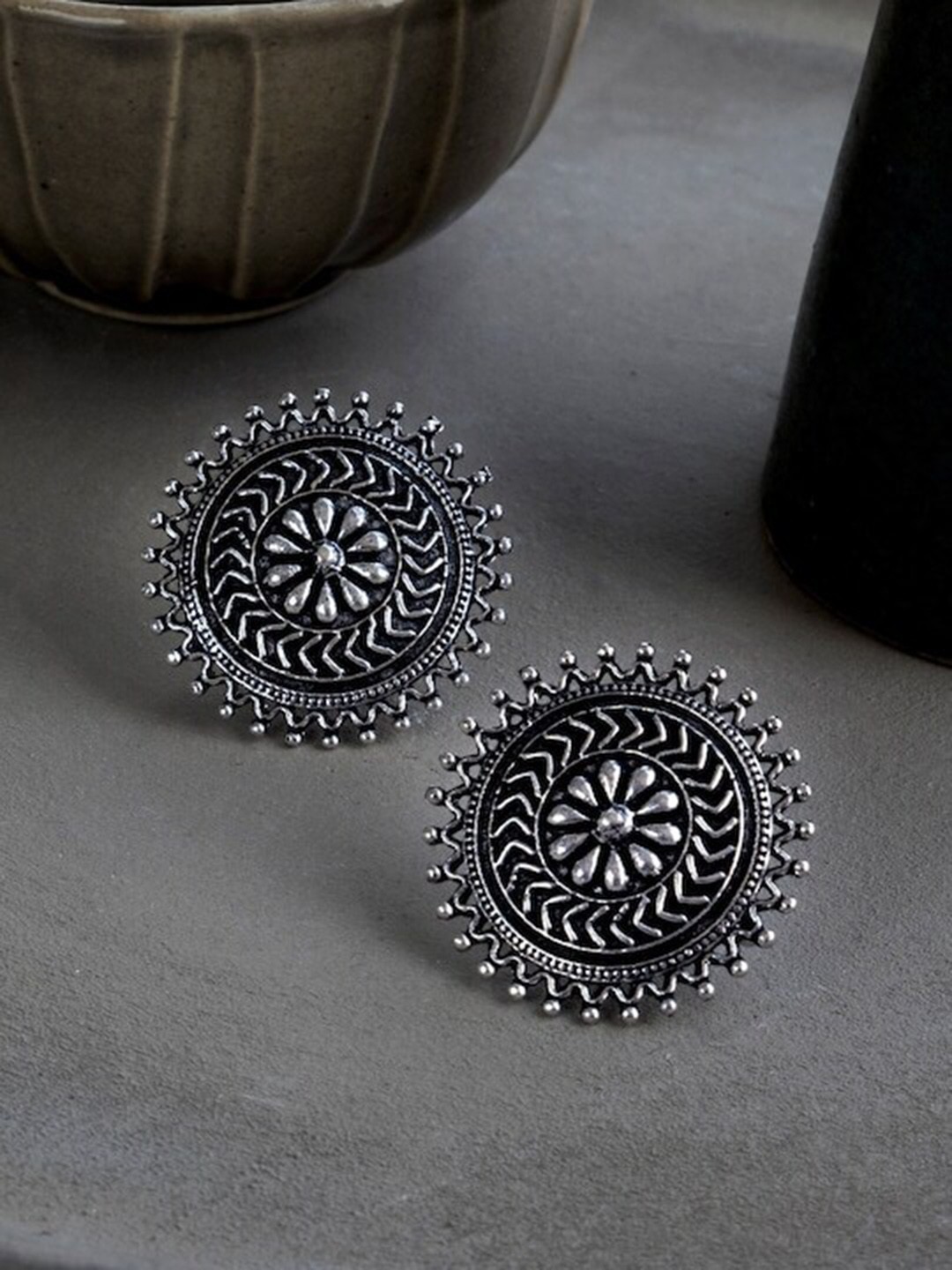 

Infuzze Silver-Plated Contemporary Studs Earrings