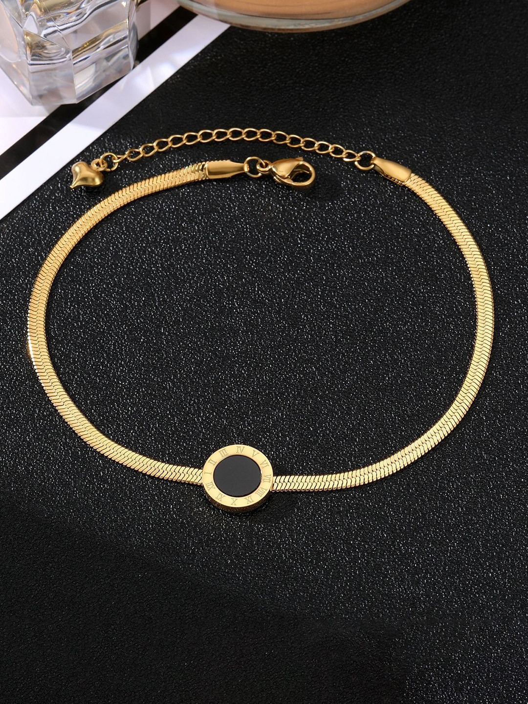 

MYKI Women Cubic Zirconia Gold-Plated Link Bracelet