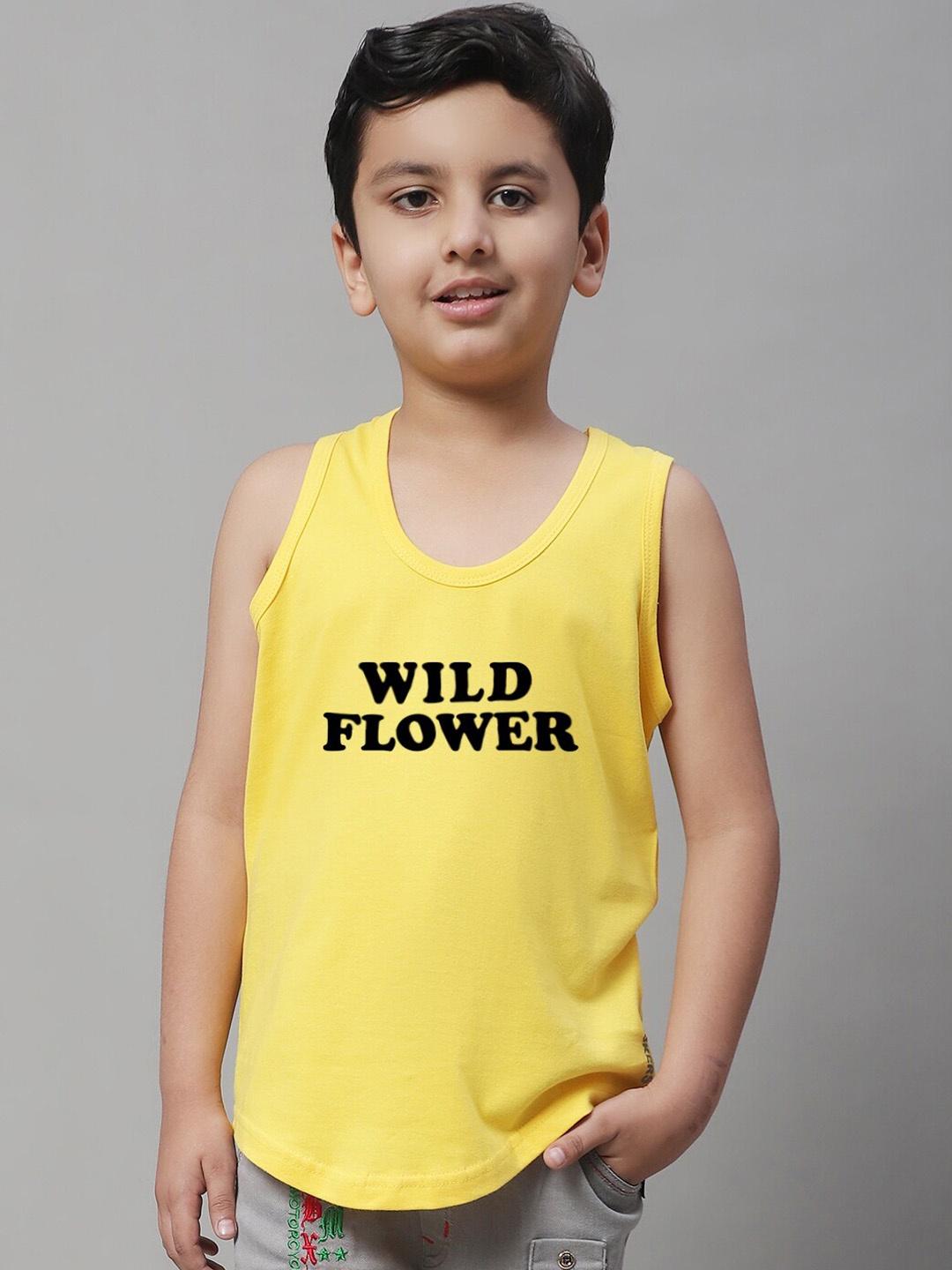 

Friskers Boys Printed Pure Cotton Innerwear Vest, Gold