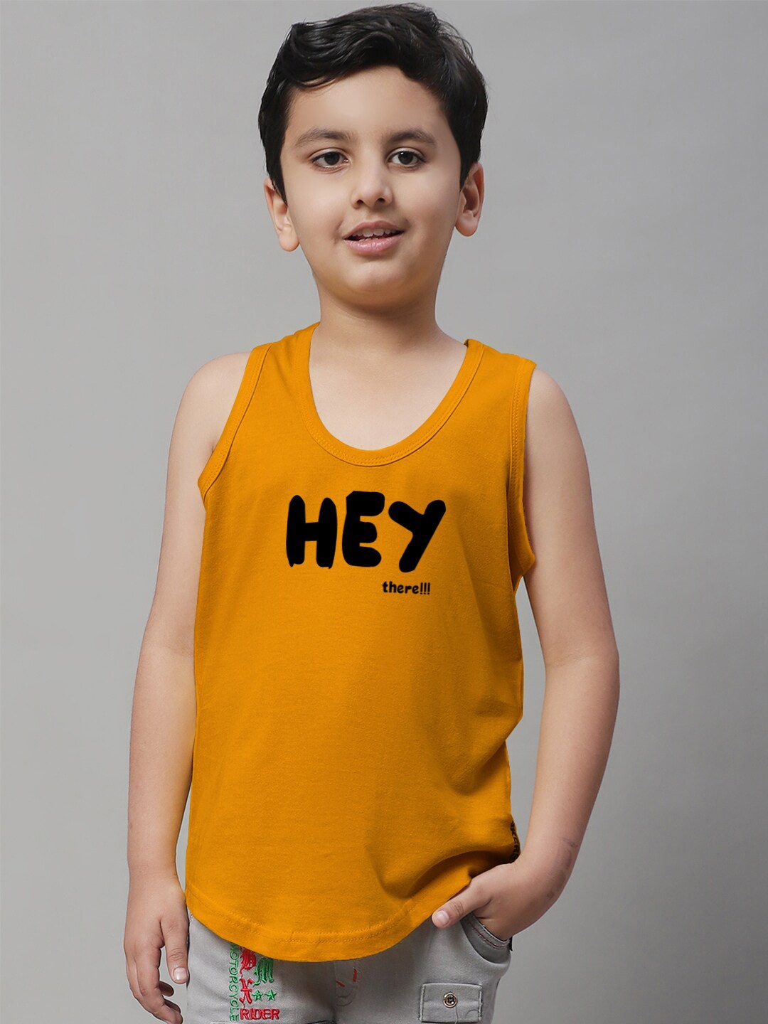 

Friskers Boys Printed Pure Cotton Innerwear Vest, Mustard
