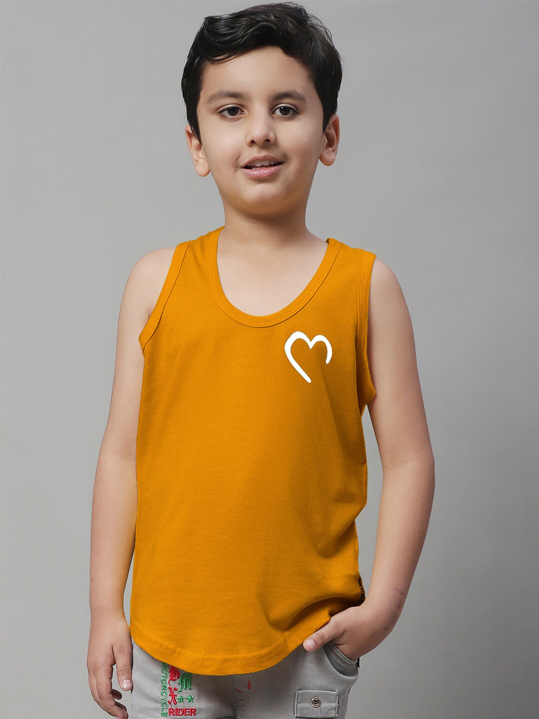 

Friskers Boys Typography Printed Pure Cotton Vests, Gold