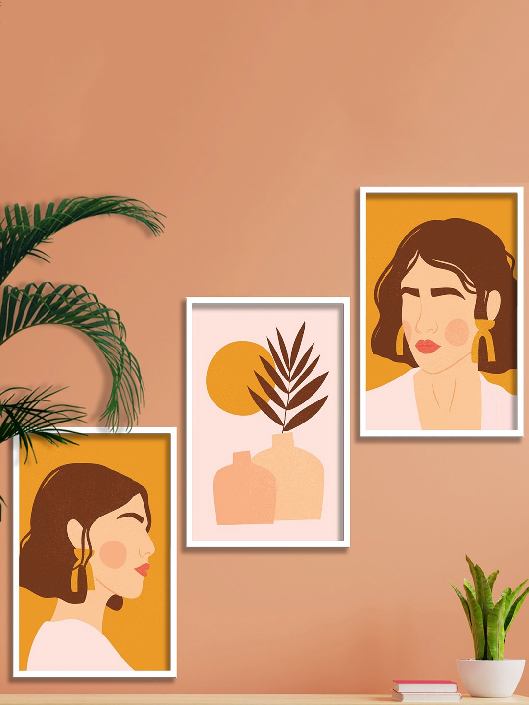 

SAF Yellow & Beige Modern Boho Painting Wall Art