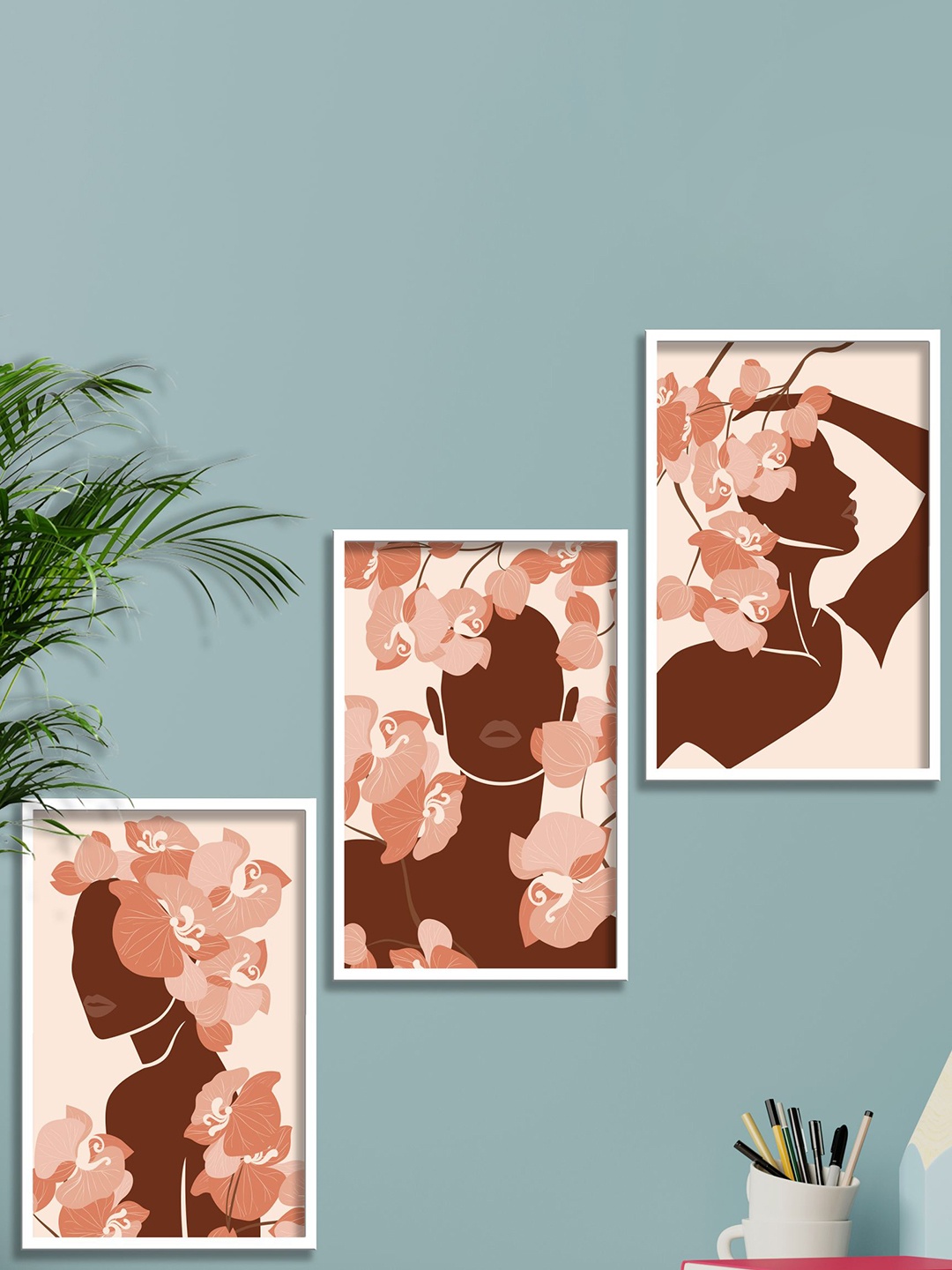 

SAF 3-Pcs Brown & Beige Modern Boho Art Painting Wall Art