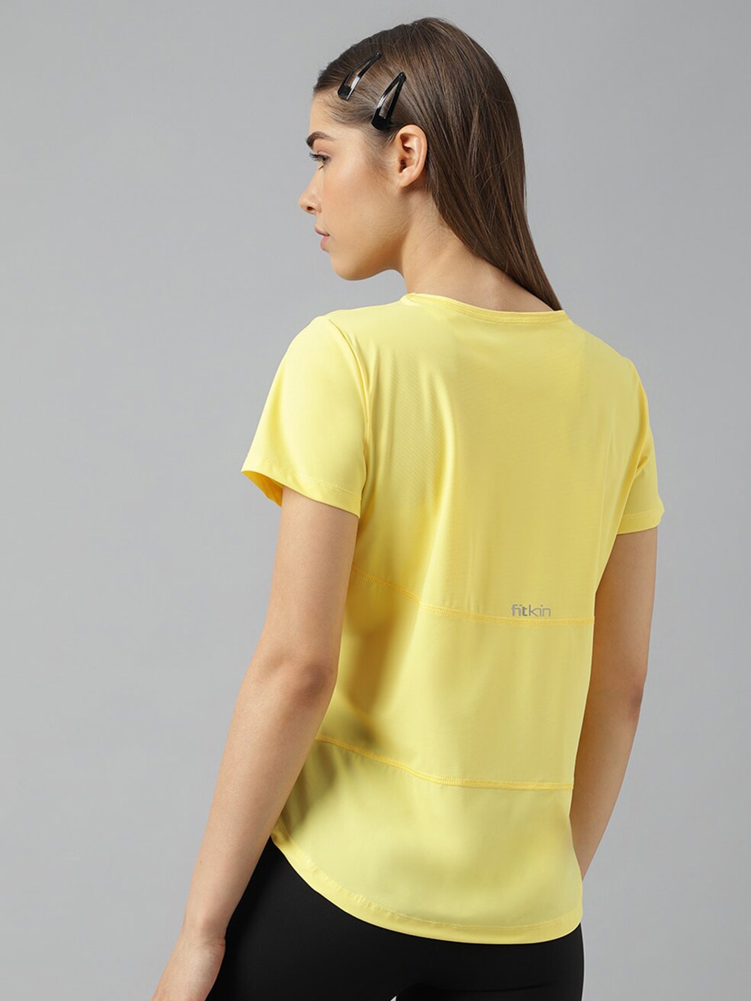 

Fitkin Anti Odour Extended Sleeves Relaxed Fit Sports T-shirt, Yellow