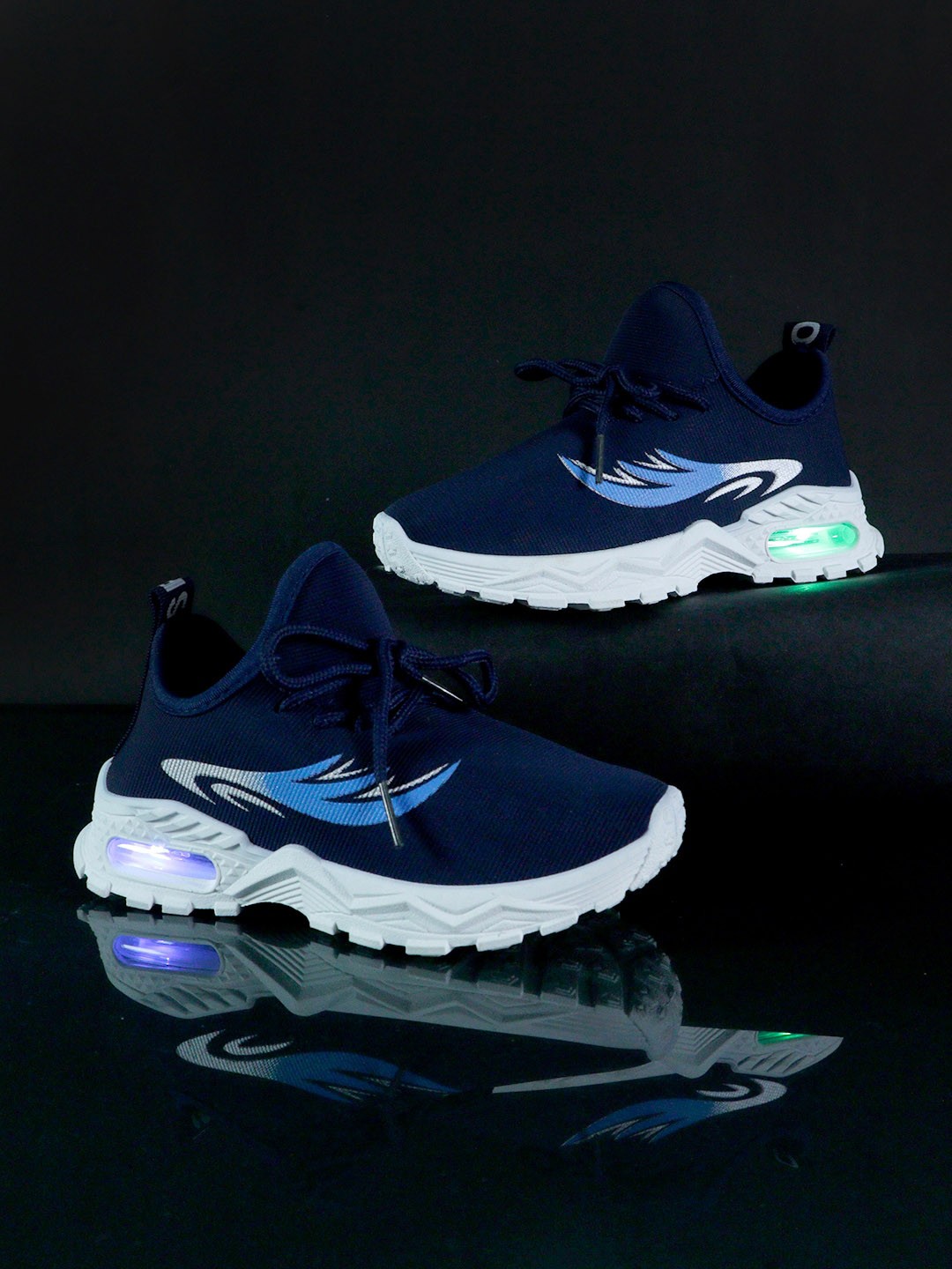 

PASSION PETALS Kids Printed LED Lightweight Sneakers, Navy blue