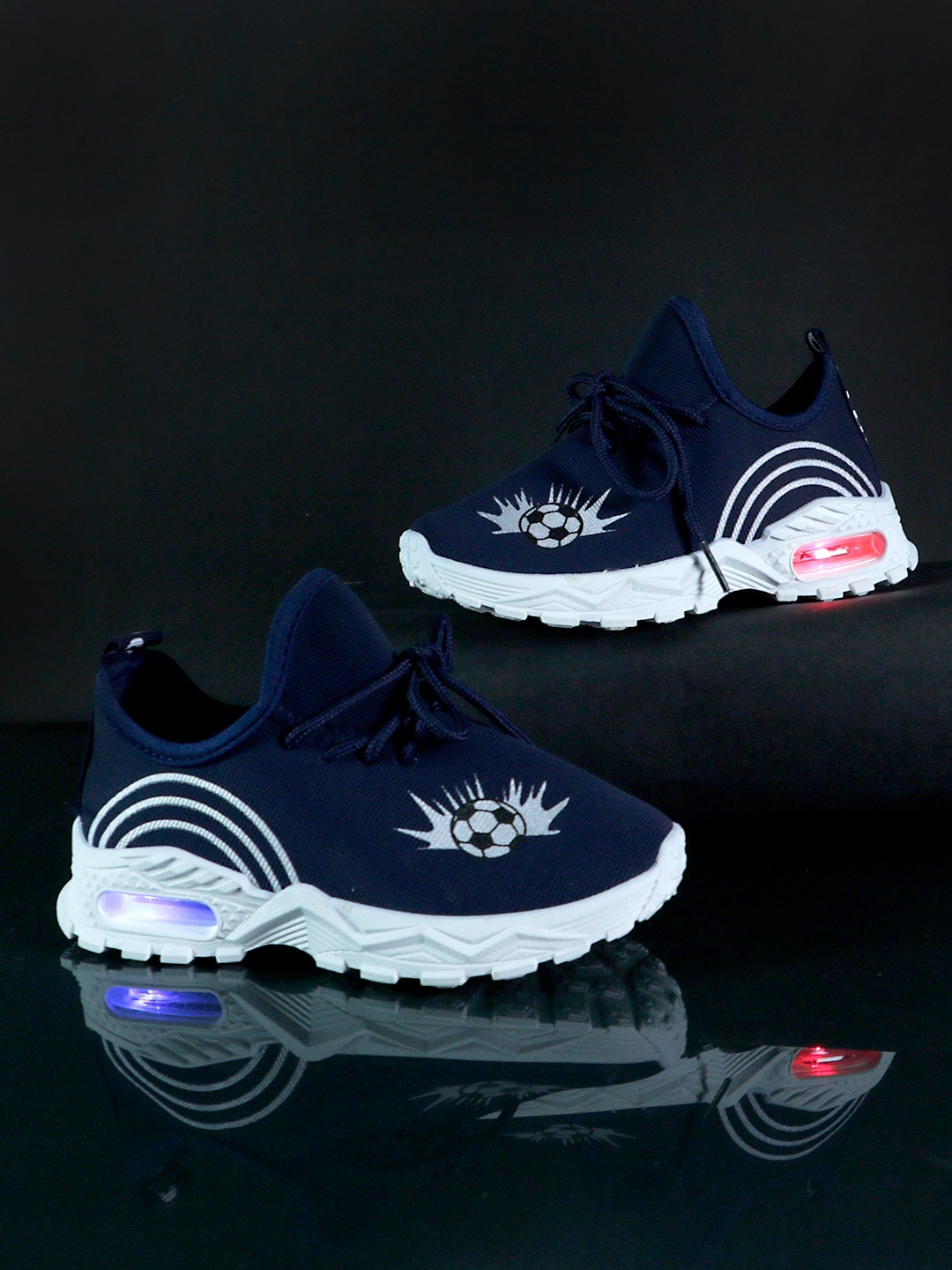 

PASSION PETALS Kids Printed LED Lightweight Sneakers, Navy blue