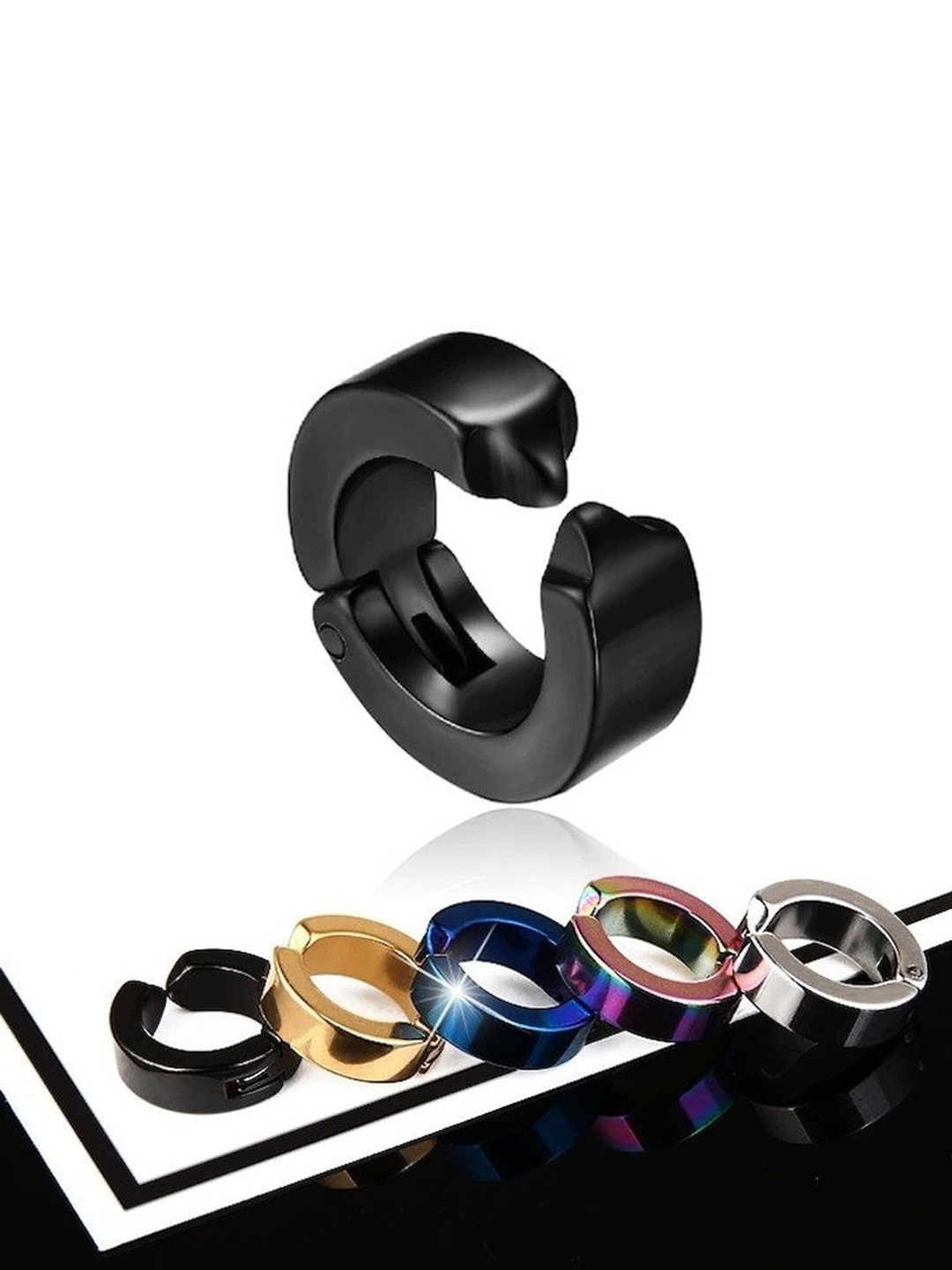 

VIEN Set Of 5 Assorted Non-Piercing Hoop Earrings