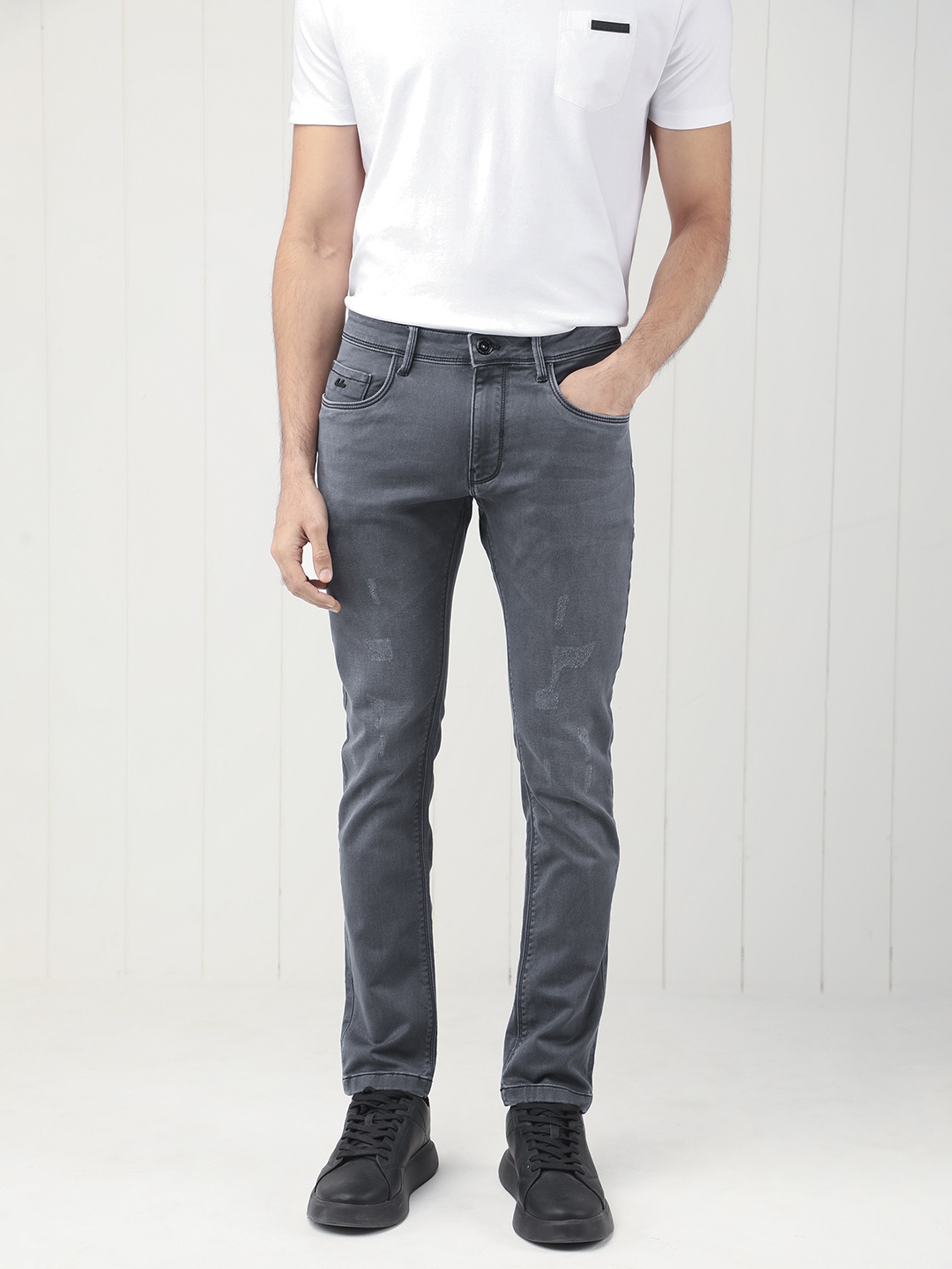 

RARE RABBIT Men Velles Slim Fit Cotton Jeans, Grey