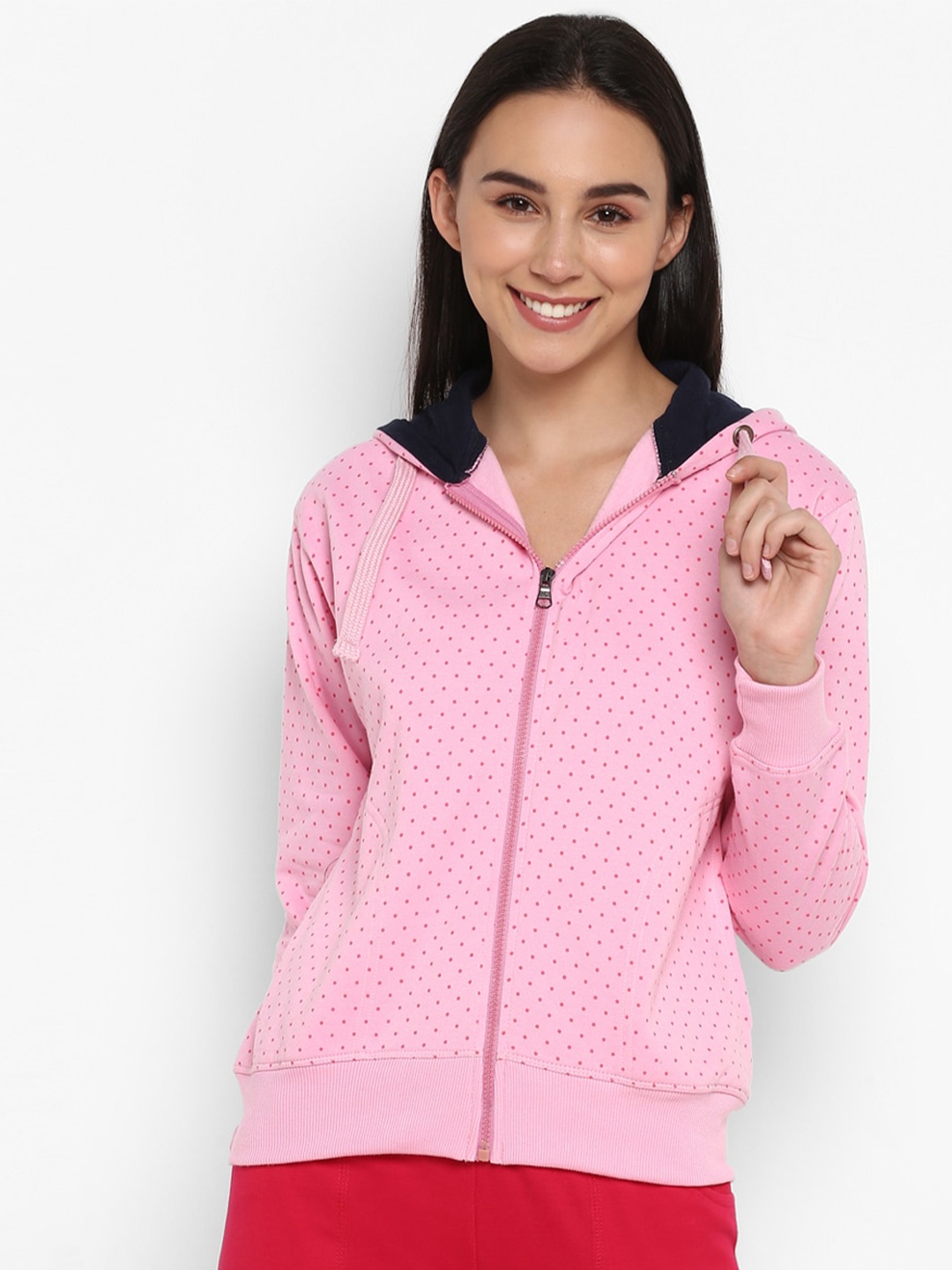

Alan Jones Polka Dots Printed Hooded Sweatshirt, Pink