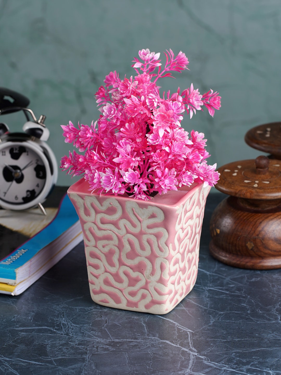 

CDI Pink & White Textured Ceramic Planter