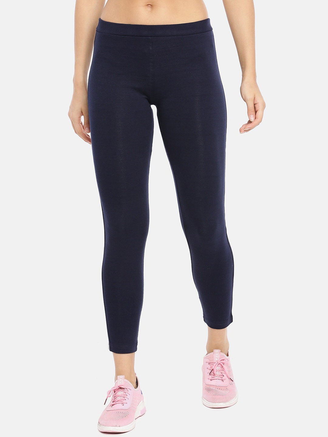 

GOLDSTROMS Women Active Slim-Fit Cotton Track Pants, Navy blue