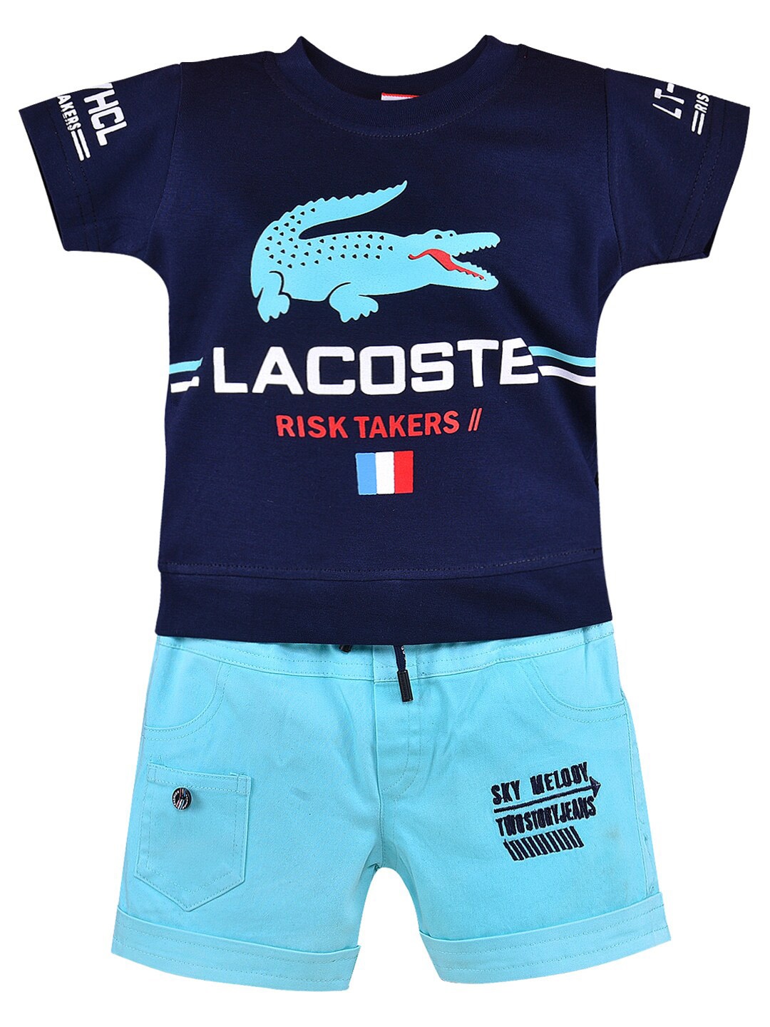 

Wish Karo Boys Printed T-shirt With Shorts, Navy blue