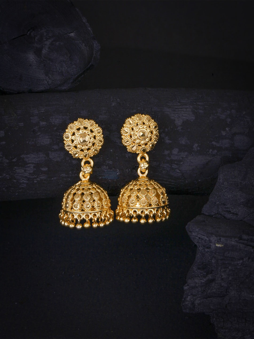 

MEENAZ Gold-Plated Jhumkas Earrings