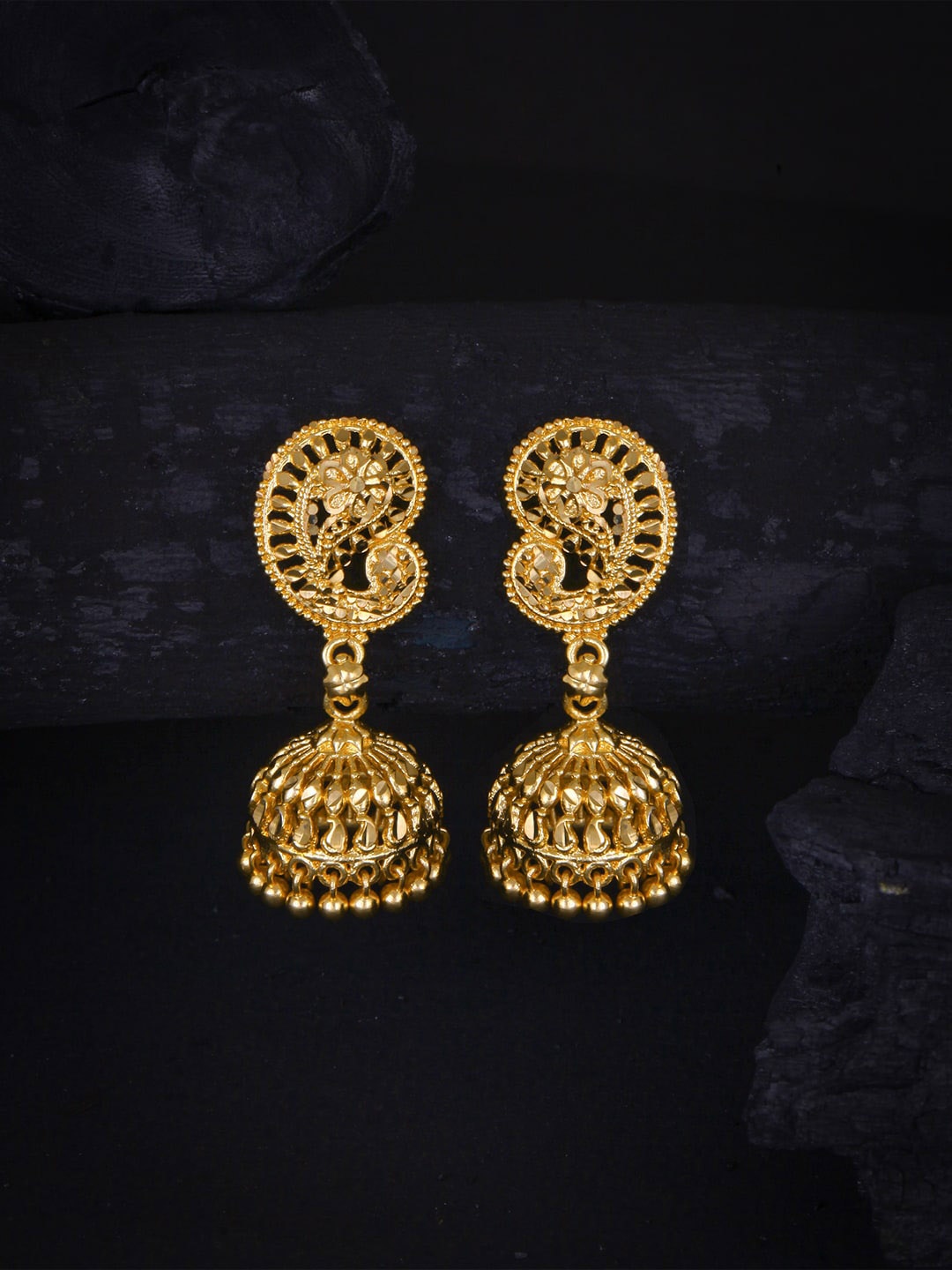 

MEENAZ Gold-Plated Dome Shaped Jhumkas