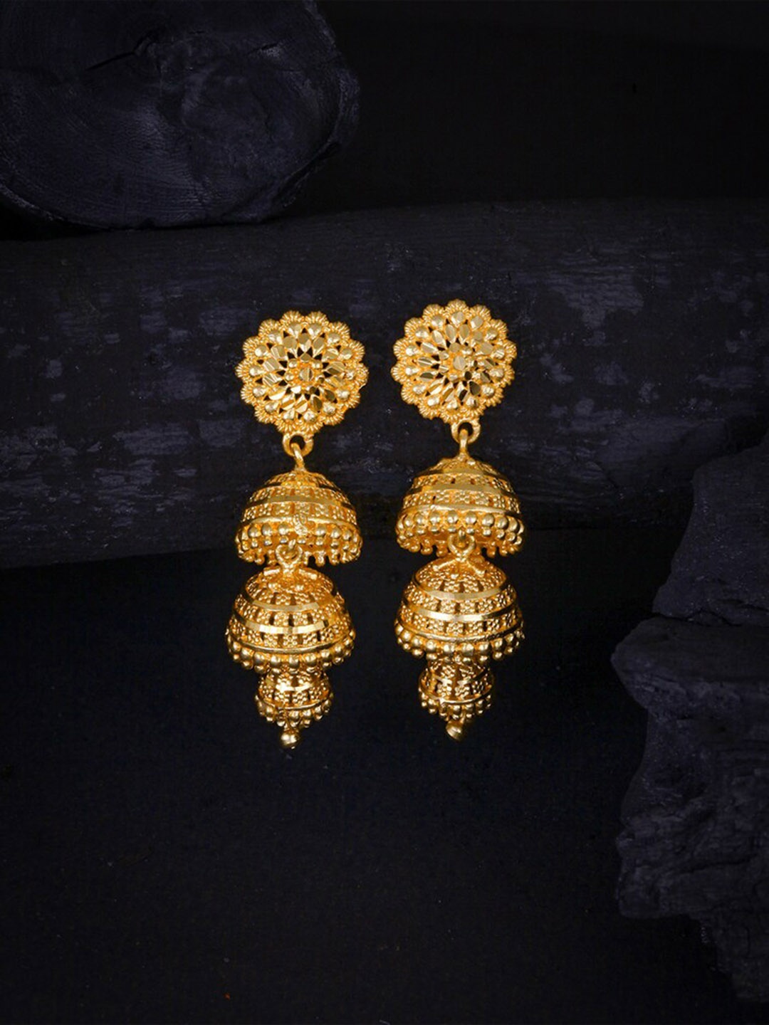 

MEENAZ Gold-Plated Dome Shaped Jhumkas