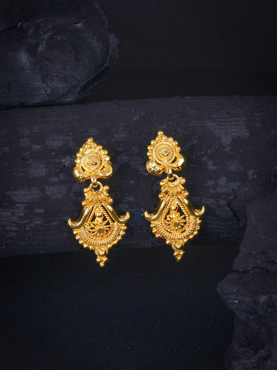 

MEENAZ Gold-Plated Contemporary Drop Earrings