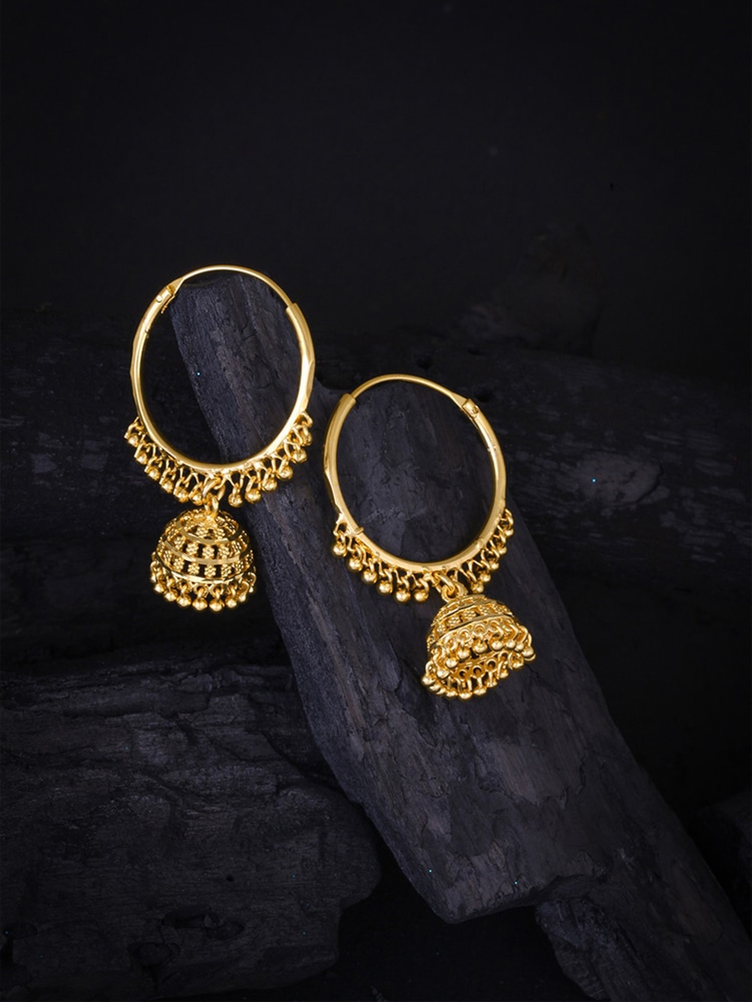 

MEENAZ Gold-Plated Circular Hoop Earrings