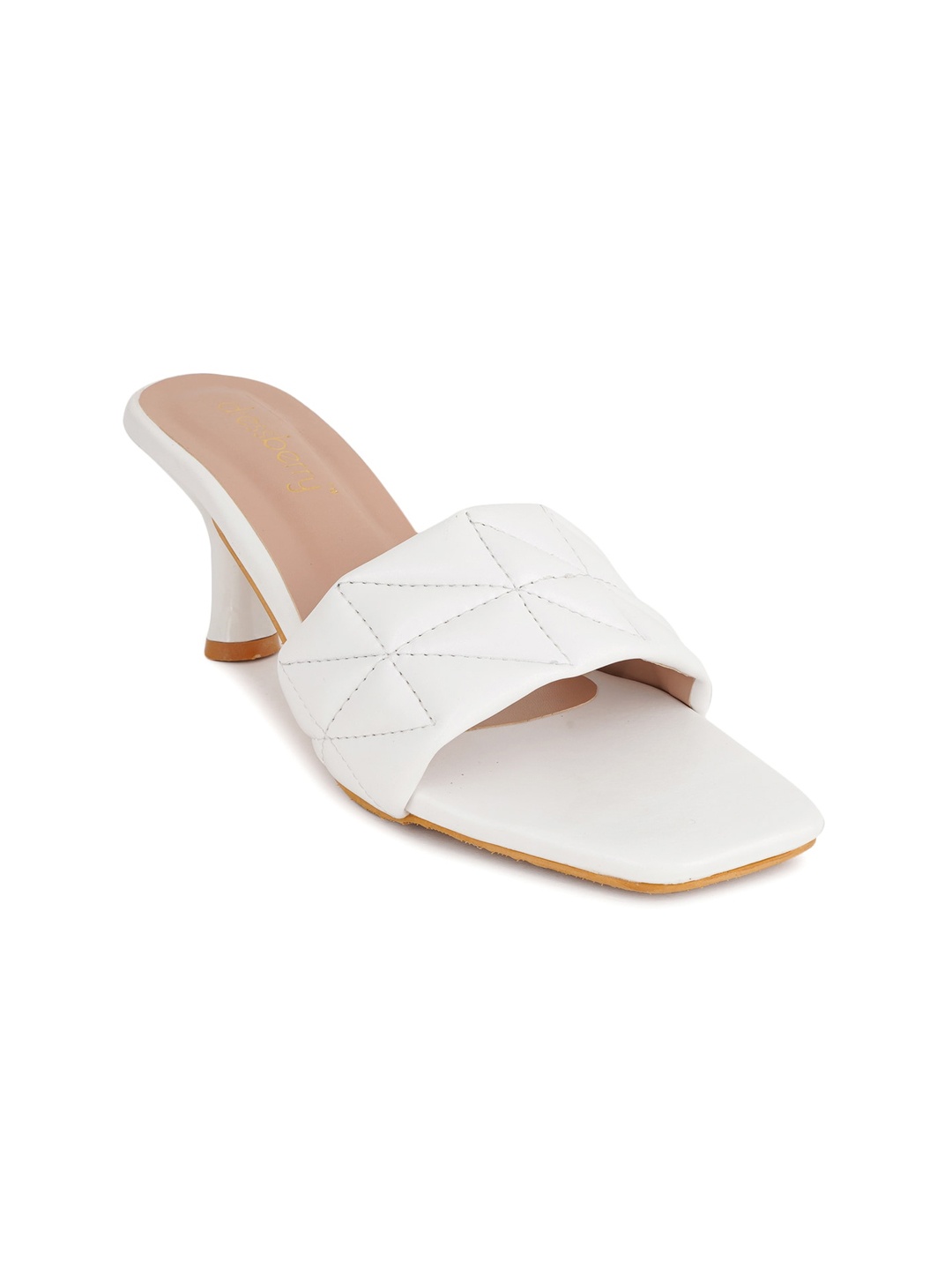 

DressBerry White Open Toe Kitten Heels