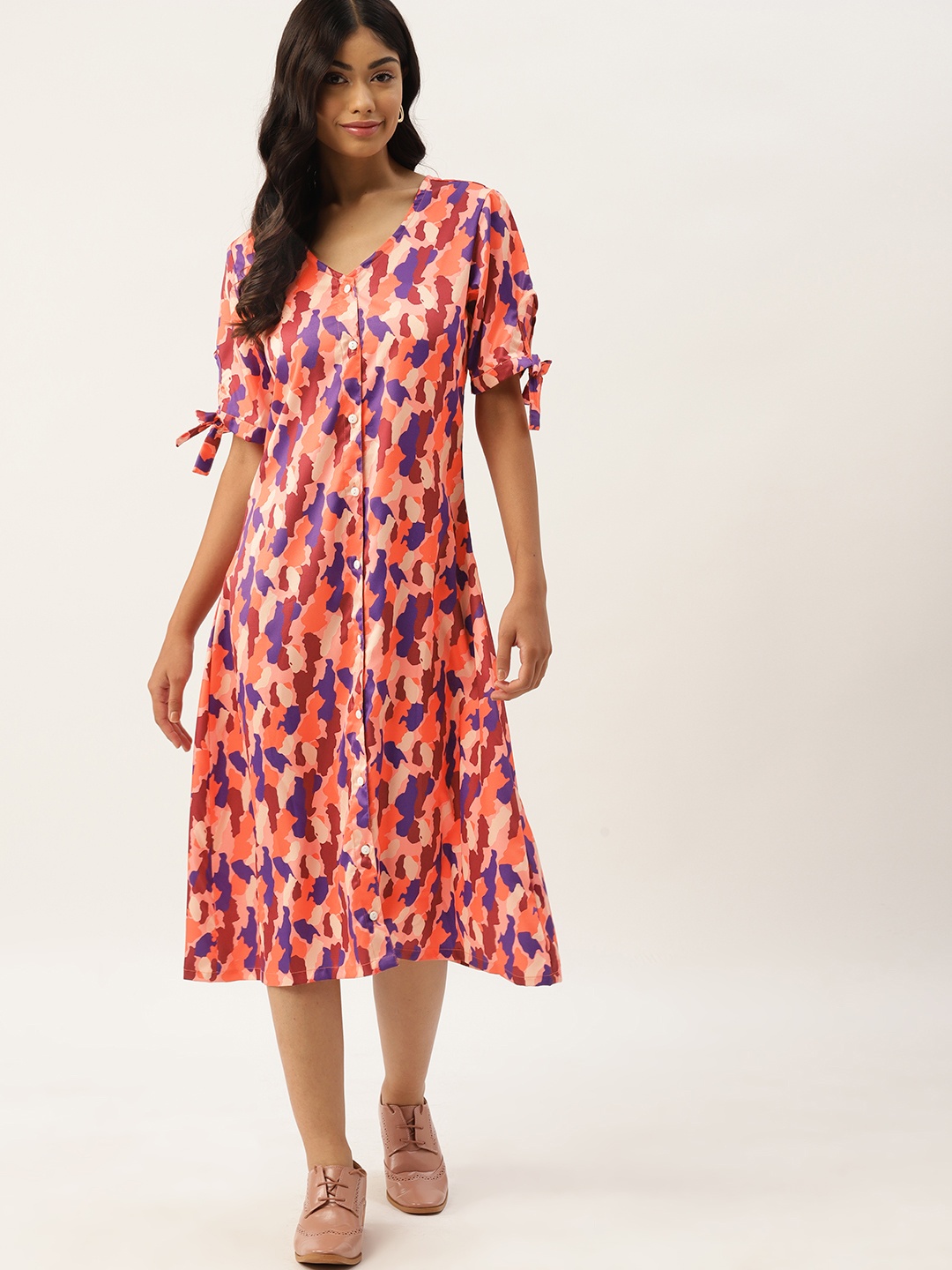 

DressBerry Abstract Print Crepe A-Line Dress, Multi