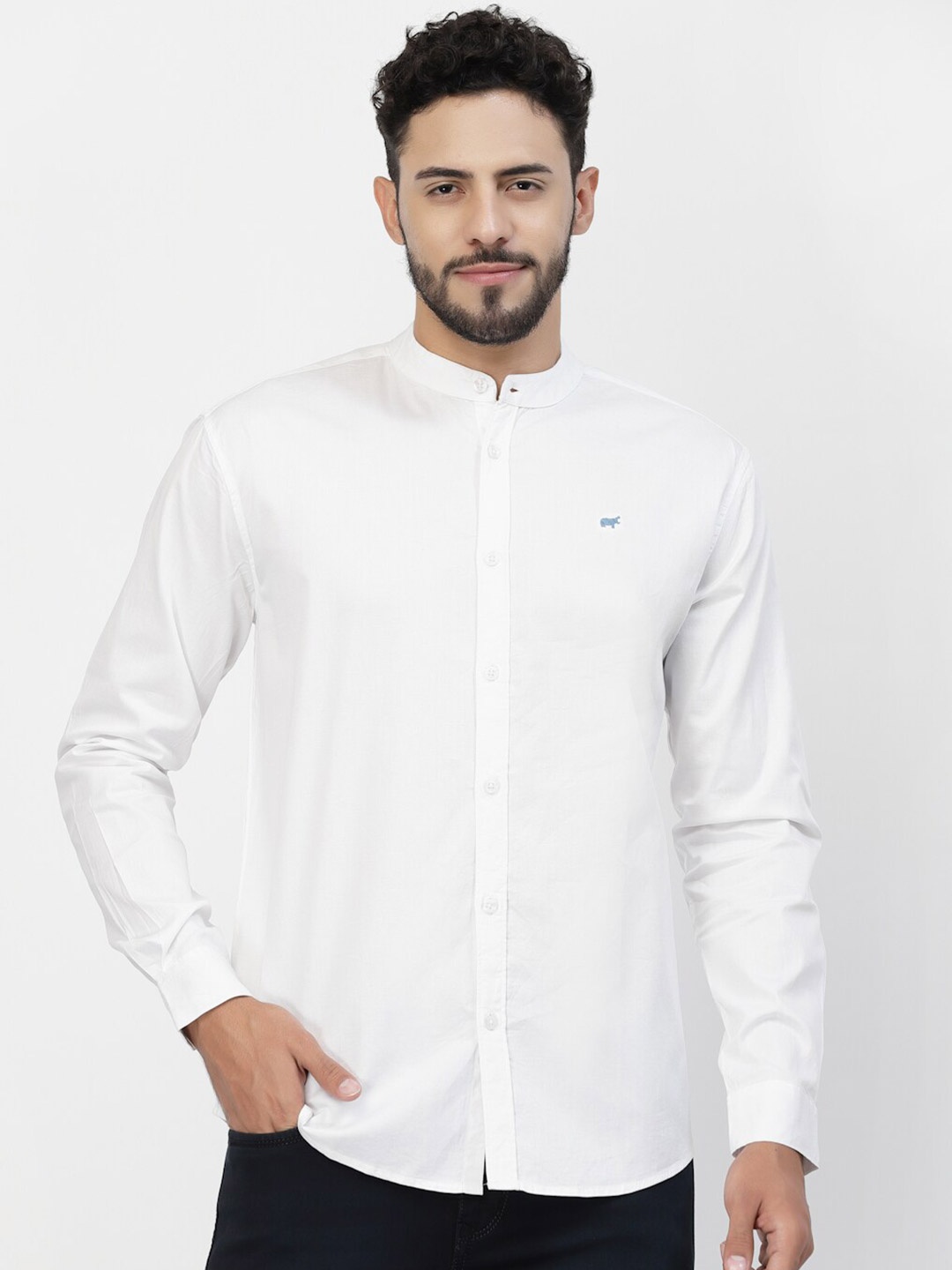 

BRACLO Twill Cotton Casual Shirt, White