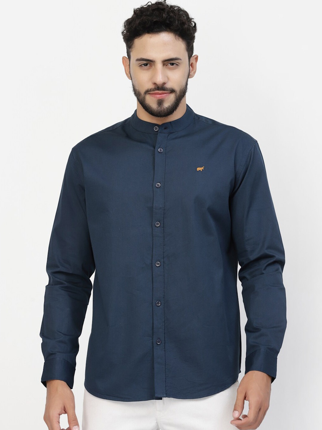 

BRACLO Twill Cotton Casual Shirt, Navy blue