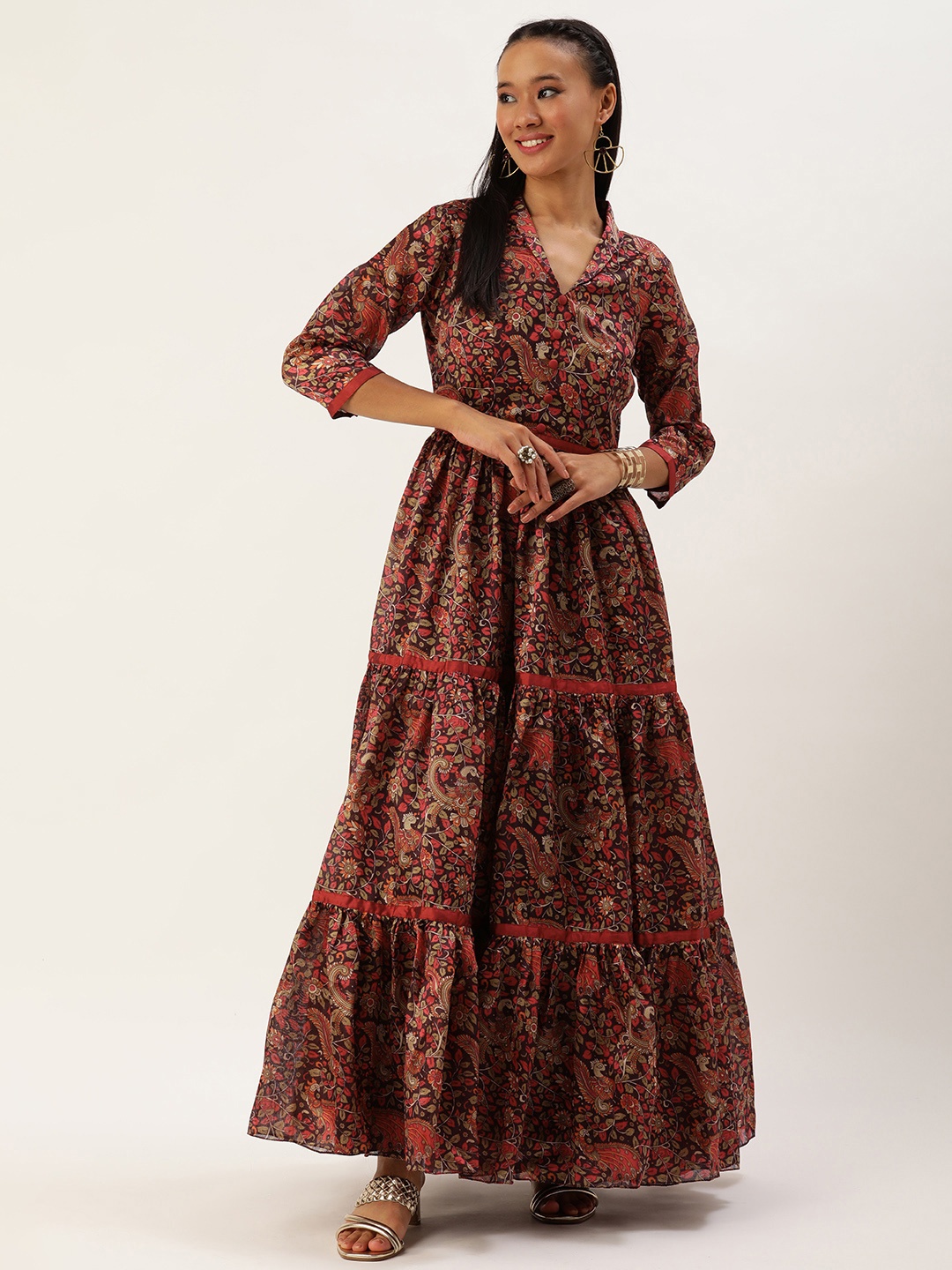 

Ethnovog Ethnic Motifs Printed Maxi Gown Dress, Multi