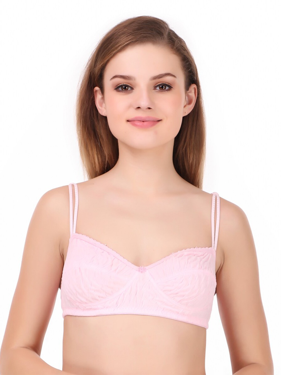 

Piylu Non Padded Cut And Sew Cups Cotton Bra Full Coverage Sajni-CB3, Pink