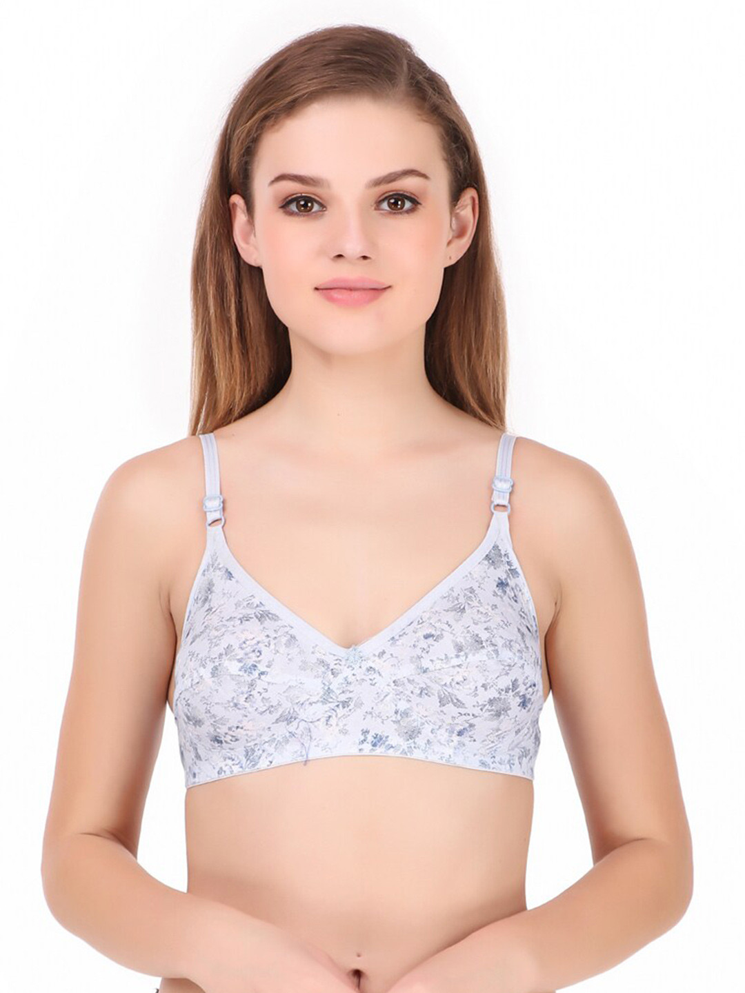 

Piylu Pack Of 3 Floral Printed Cotton Bra Full Coverage SuperCotton-CB3, White