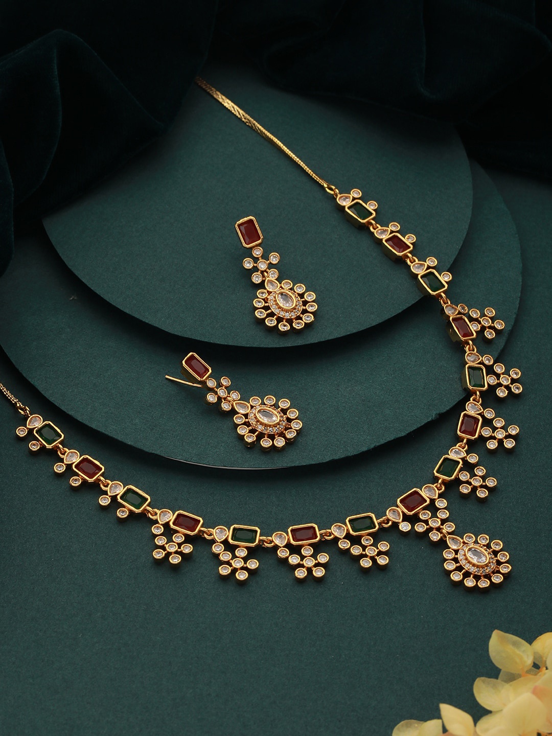 

Jazz and Sizzle 22KT Gold-Plated AD-Studded Jewellery Set