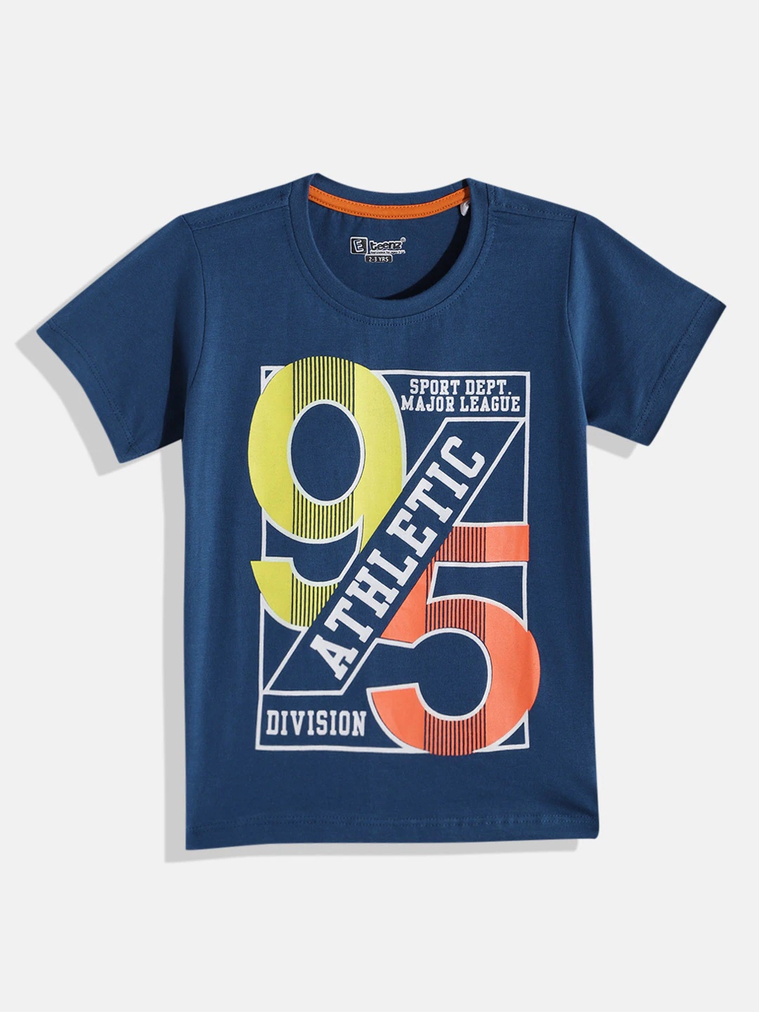 

Eteenz Boys Printed Cotton T-shirt, Navy blue