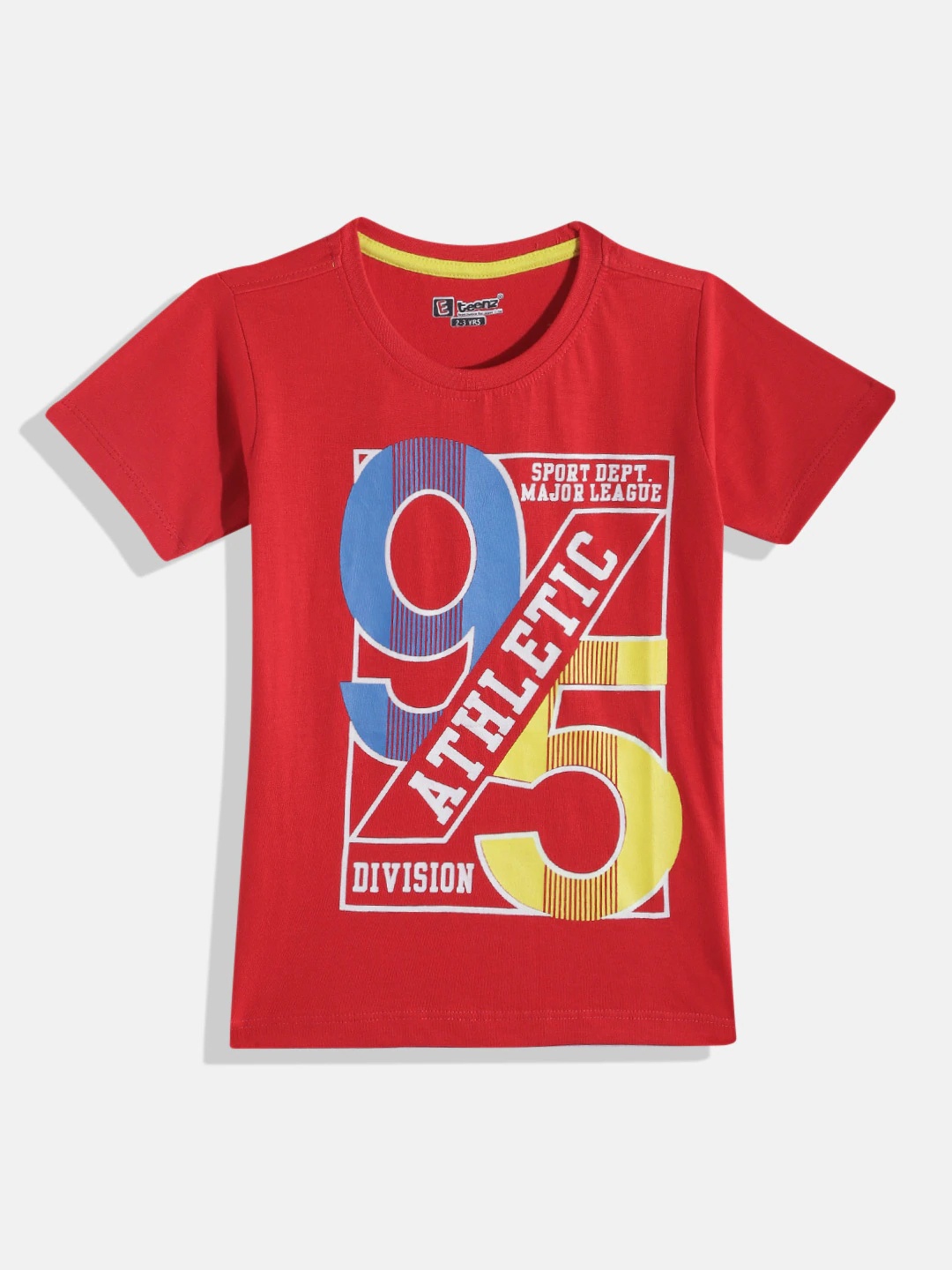 

Eteenz Boys Typography Printed Pure Cotton T-shirt, Red