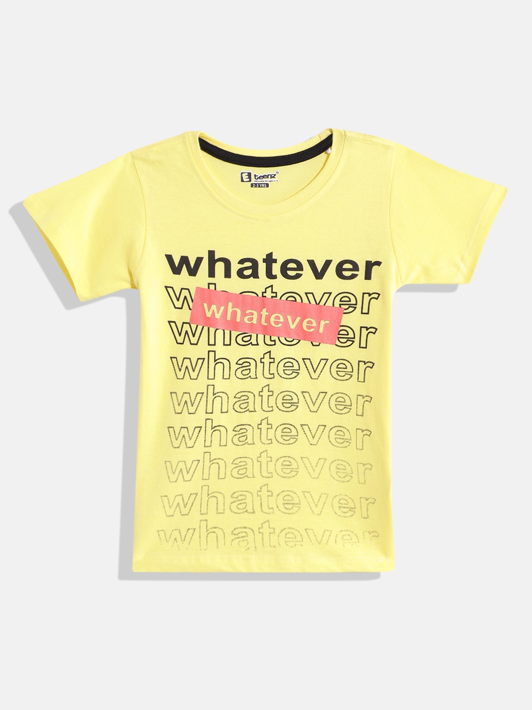 

Eteenz Boys Typography Printed Premium Cotton T-shirt, Yellow