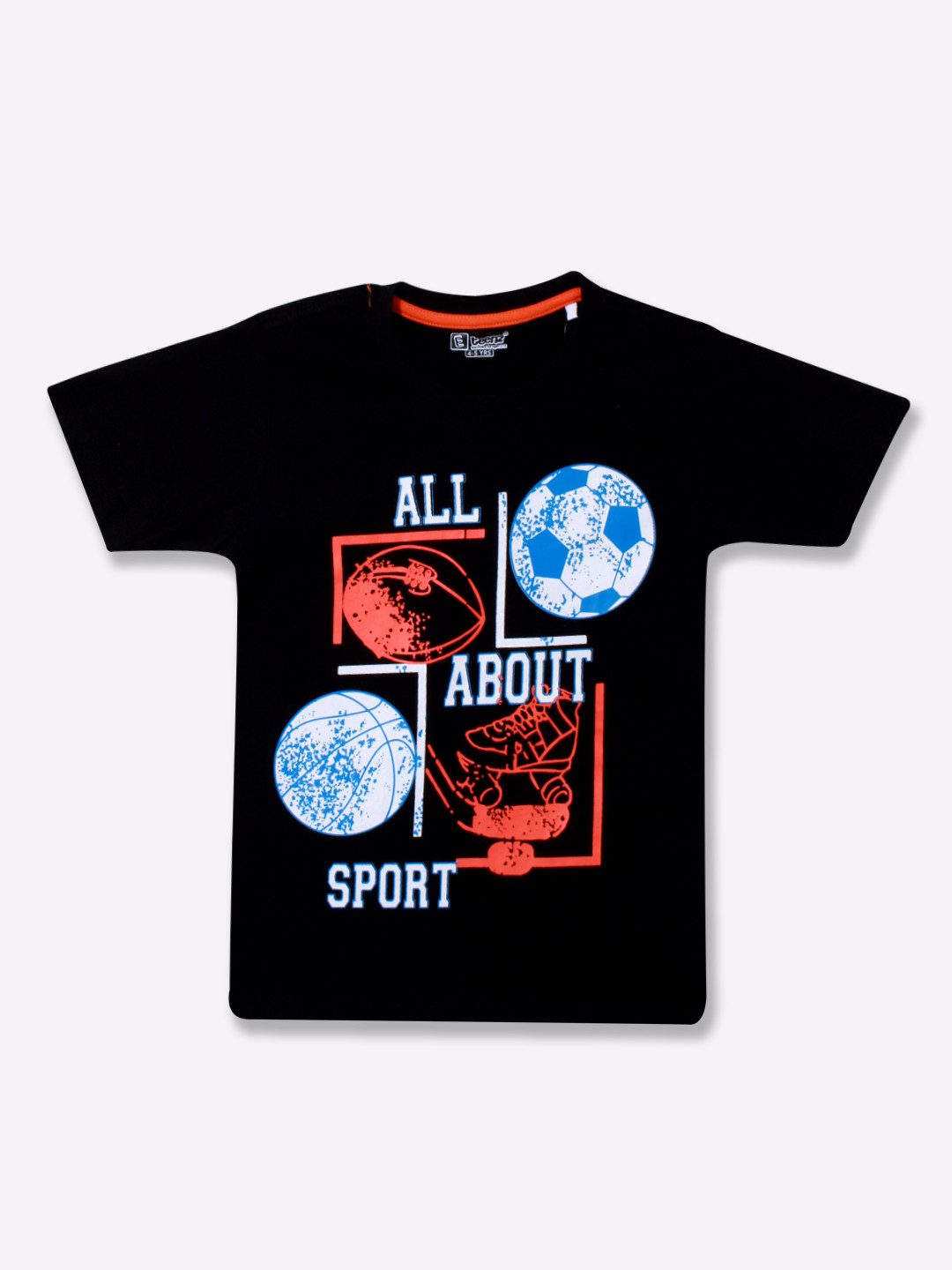

Eteenz Boys Graphic Printed Pure Cotton T-shirt, Black