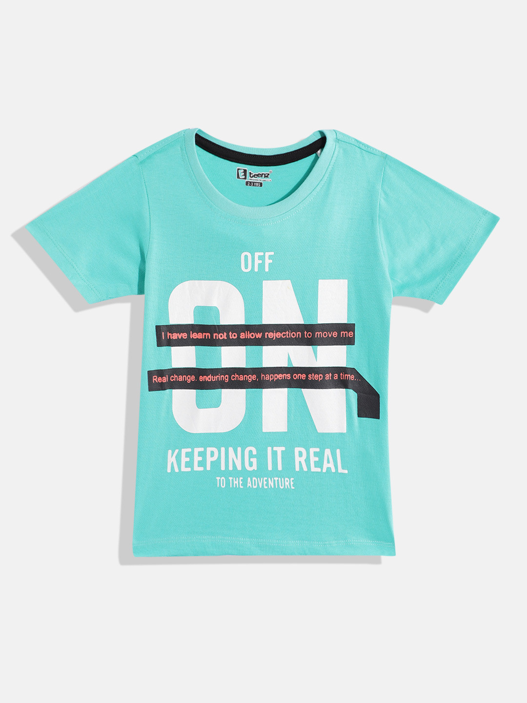 

Eteenz Boys Premium Cotton Typography Printed T-shirt, Blue