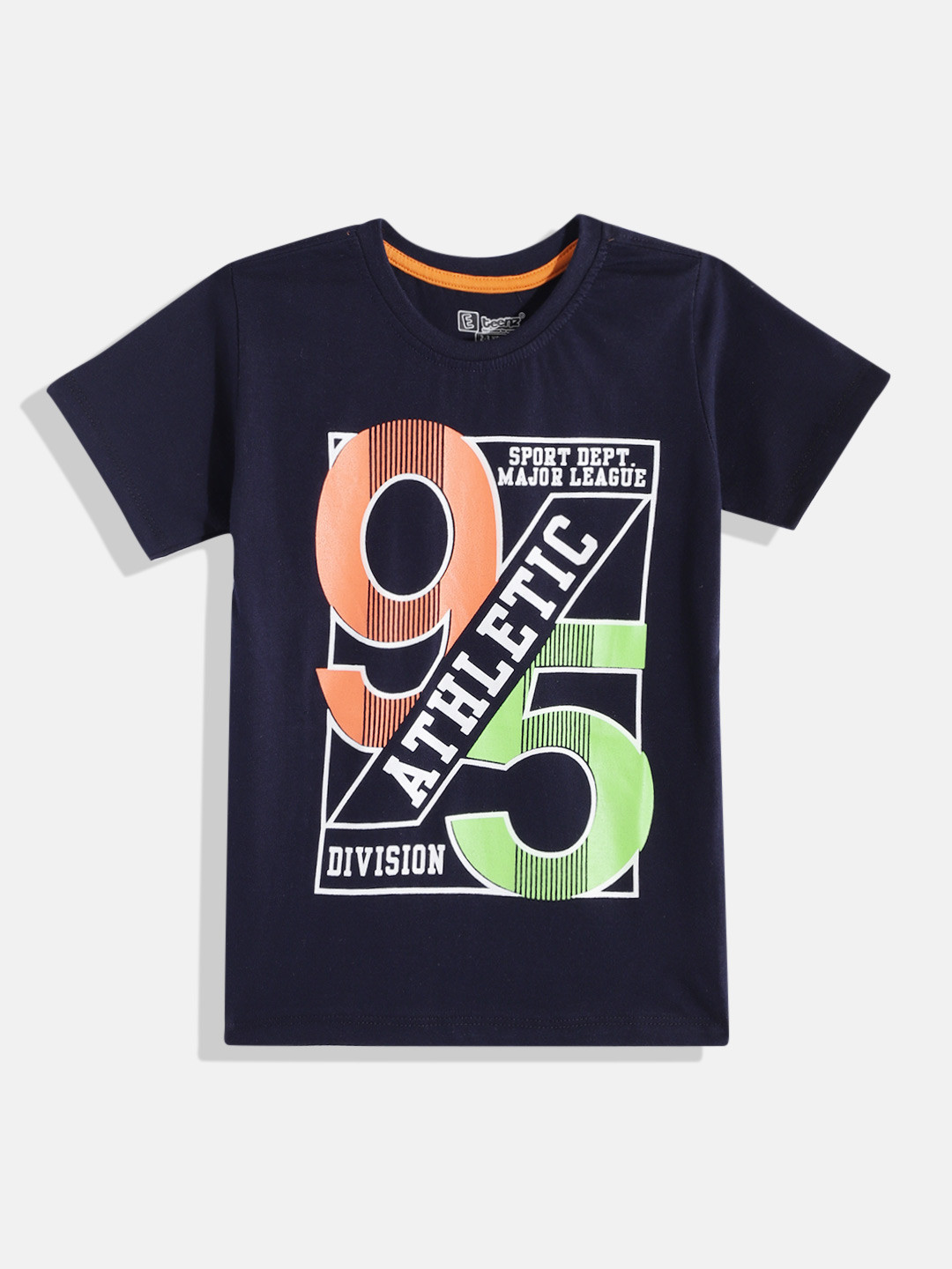 

Eteenz Boys Typography Printed Premium Cotton T-shirt, Navy blue