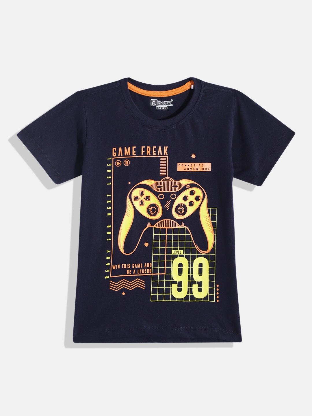 

Eteenz Boys Typography & Conversational Printed Premium Cotton T-shirt, Navy blue